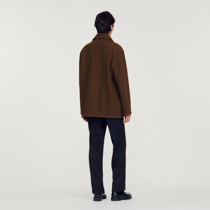 SurChemise en laine bouillie Sandro seconde main