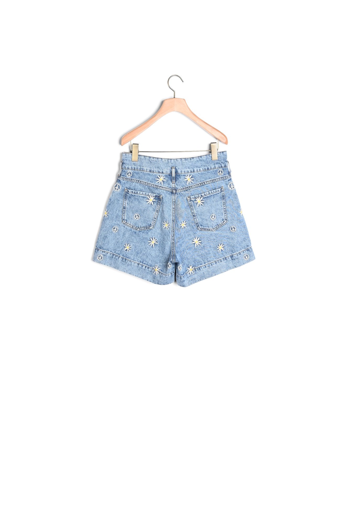 Short en Jean orné de motifs brodés Sandro seconde main