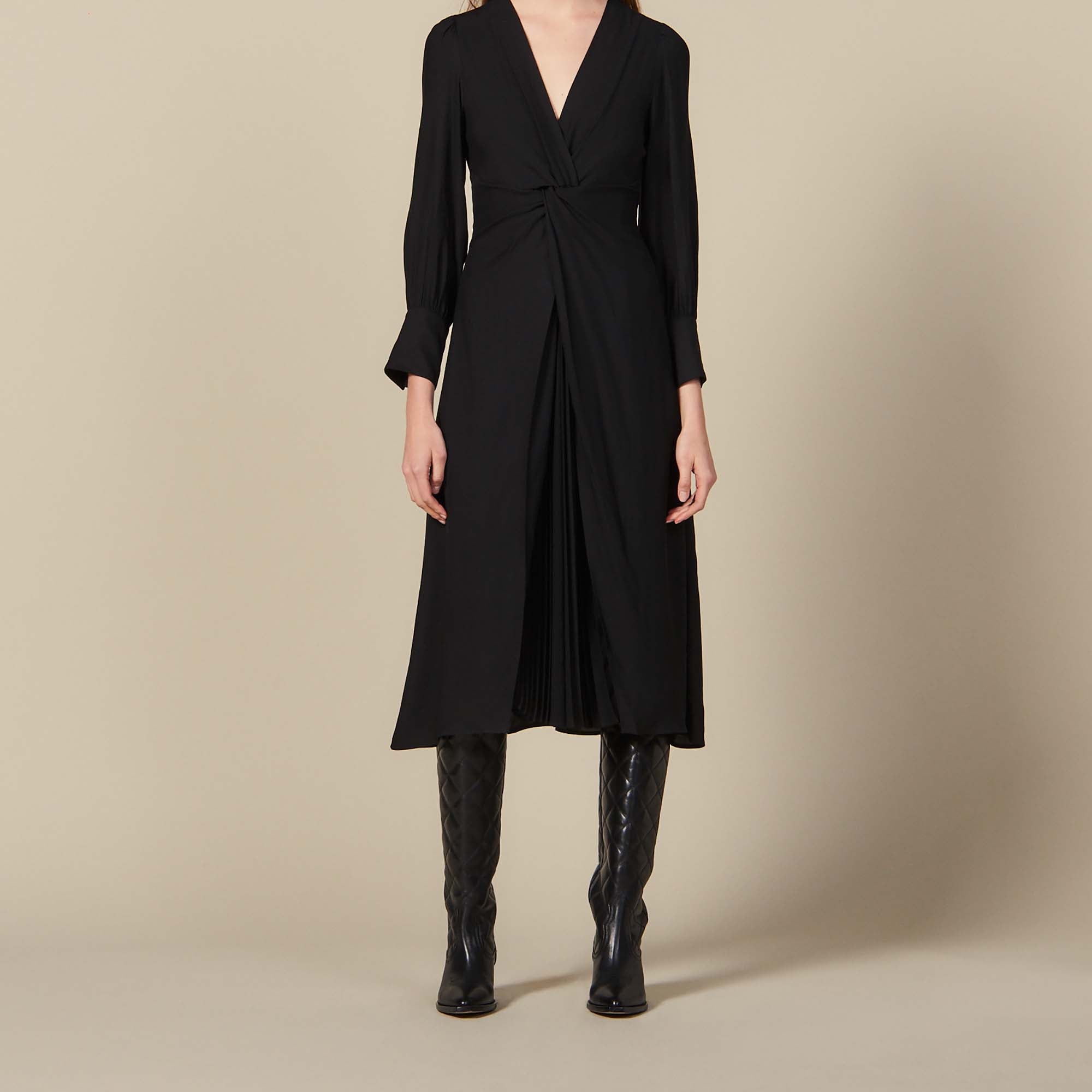 Robe longue drapée Sandro seconde main