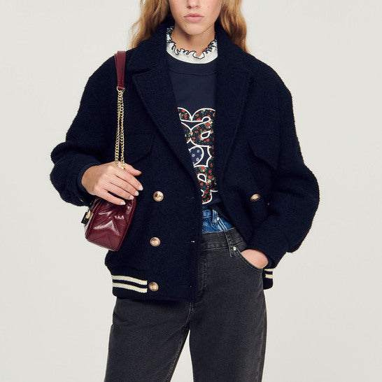 Veste Blouson en tweed Sandro seconde main