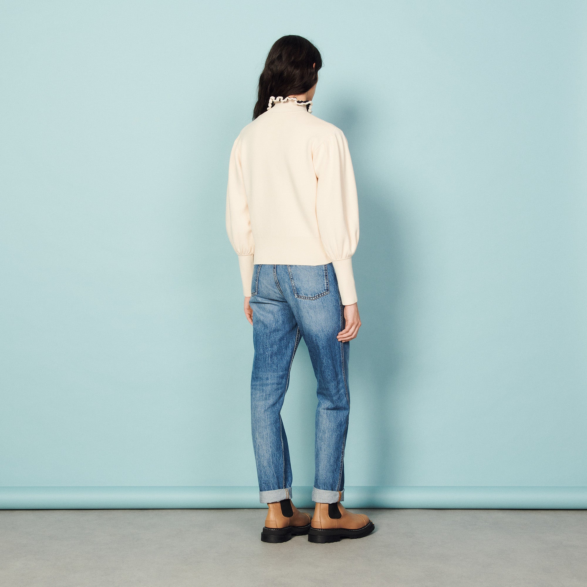 Pull à col montant fantaisie Sandro seconde main