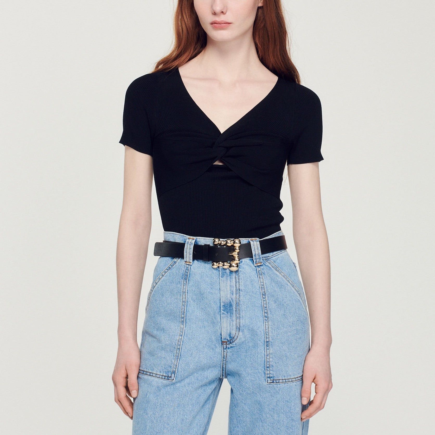 Pull court noué Sandro seconde main