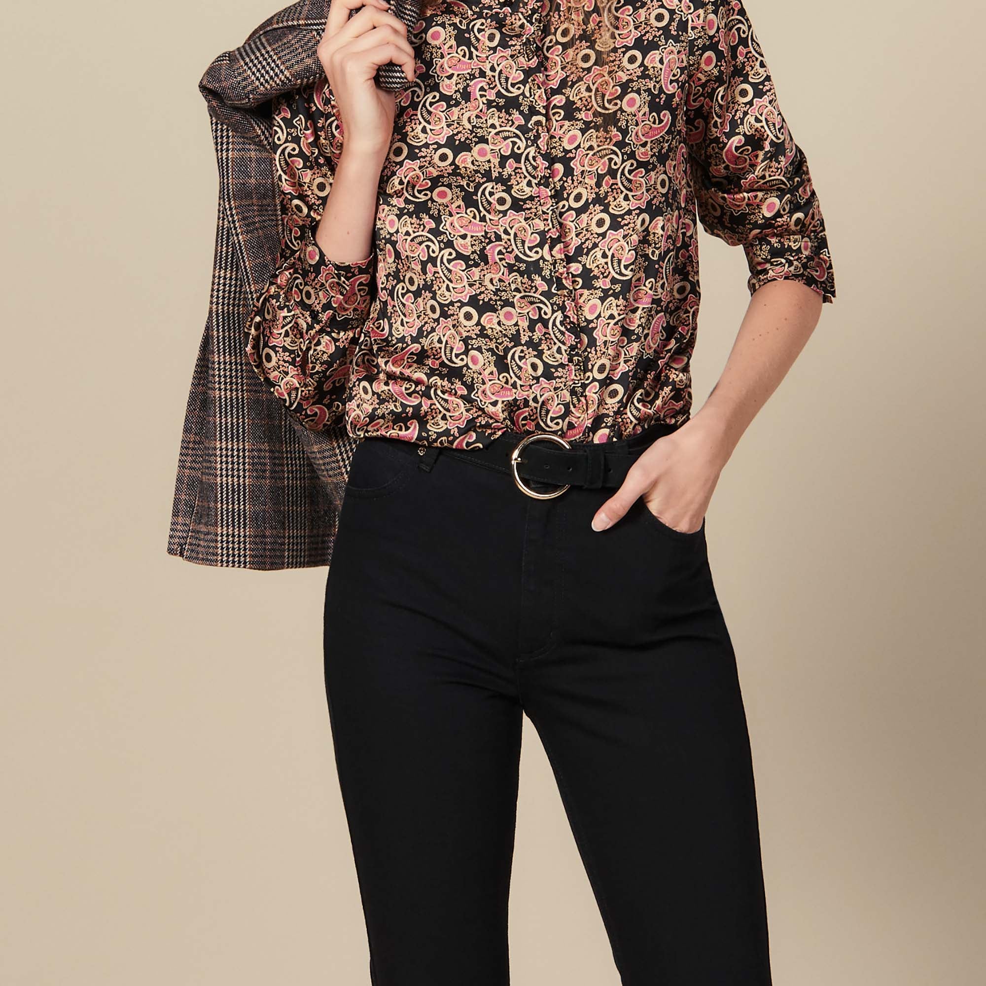 Chemisier à col montant bordé de volants Sandro seconde main