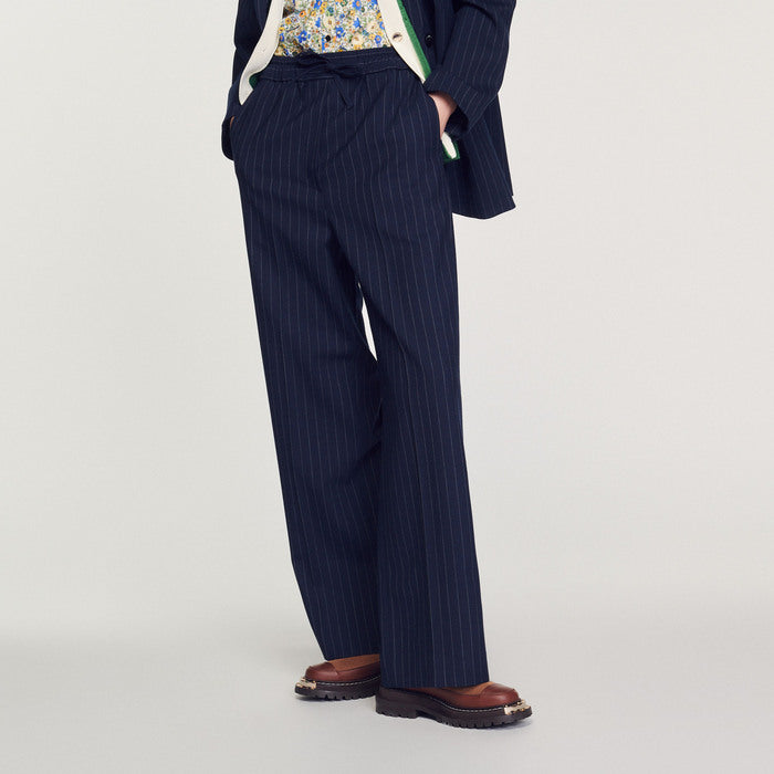 Pantalon large à rayures Sandro seconde main