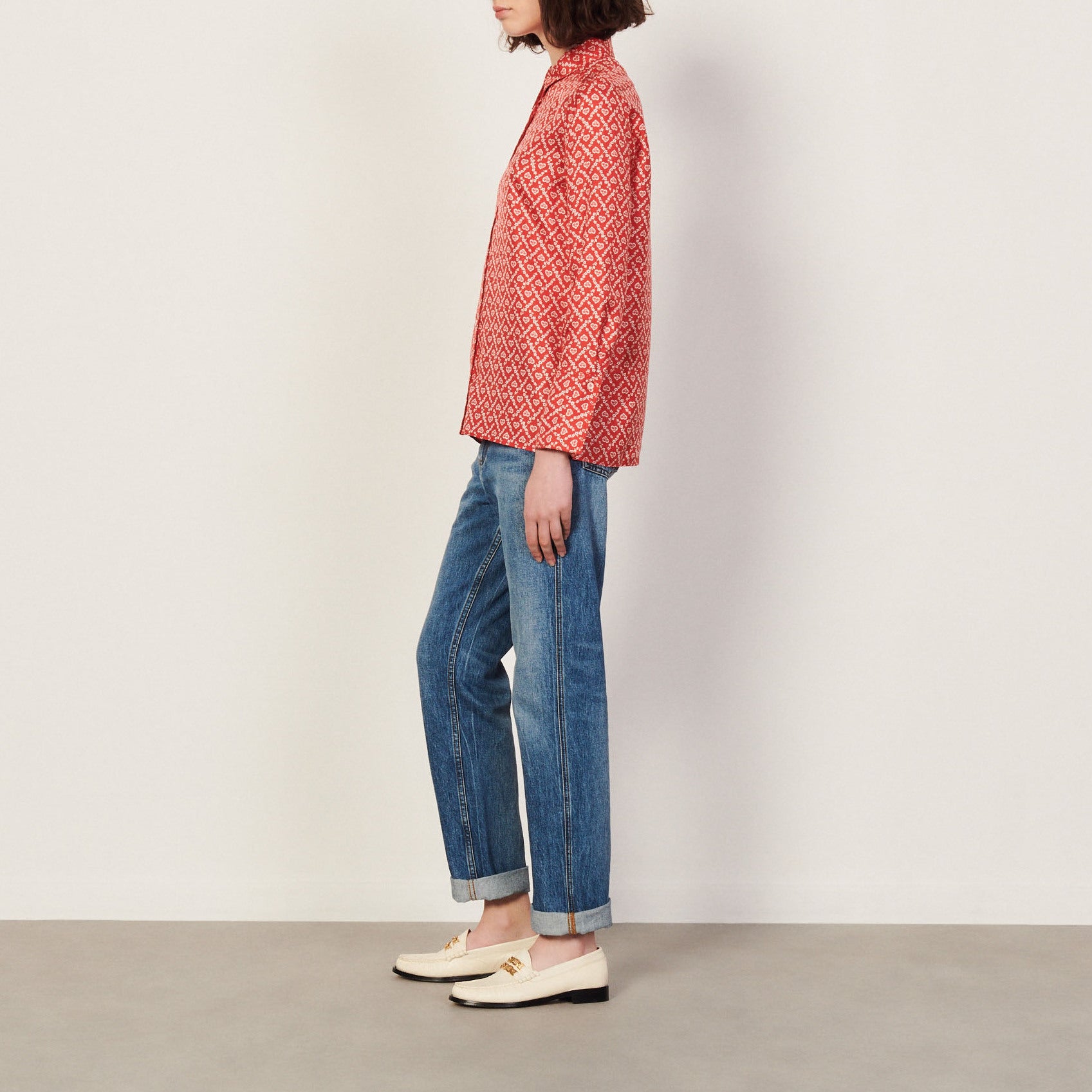 Chemise fluide en soie imprimée Sandro seconde main