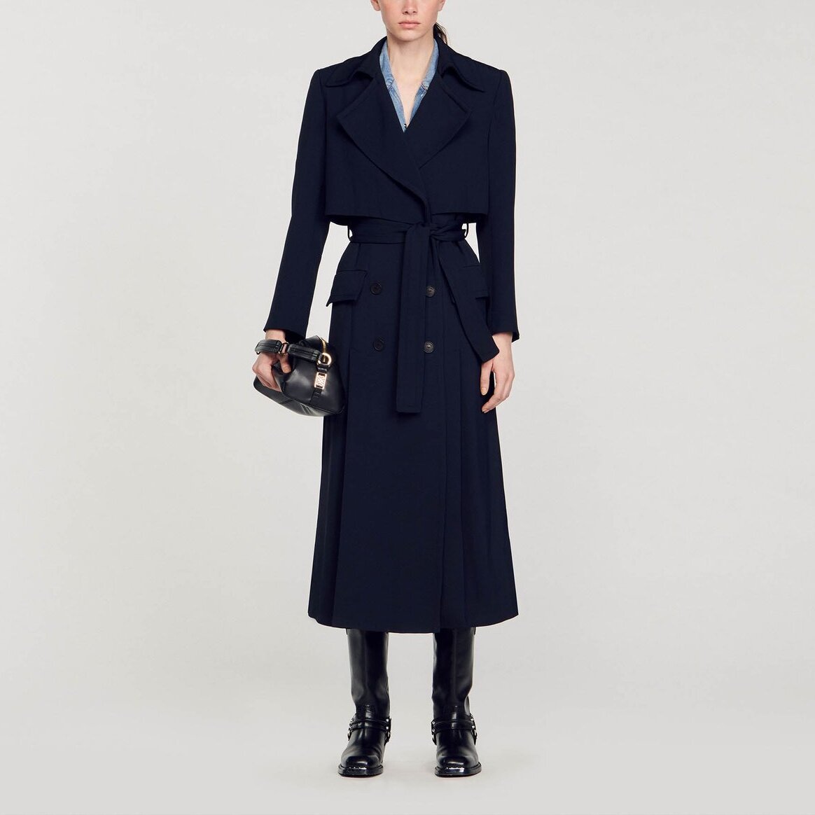 Trench long à découpes côtés Sandro seconde main