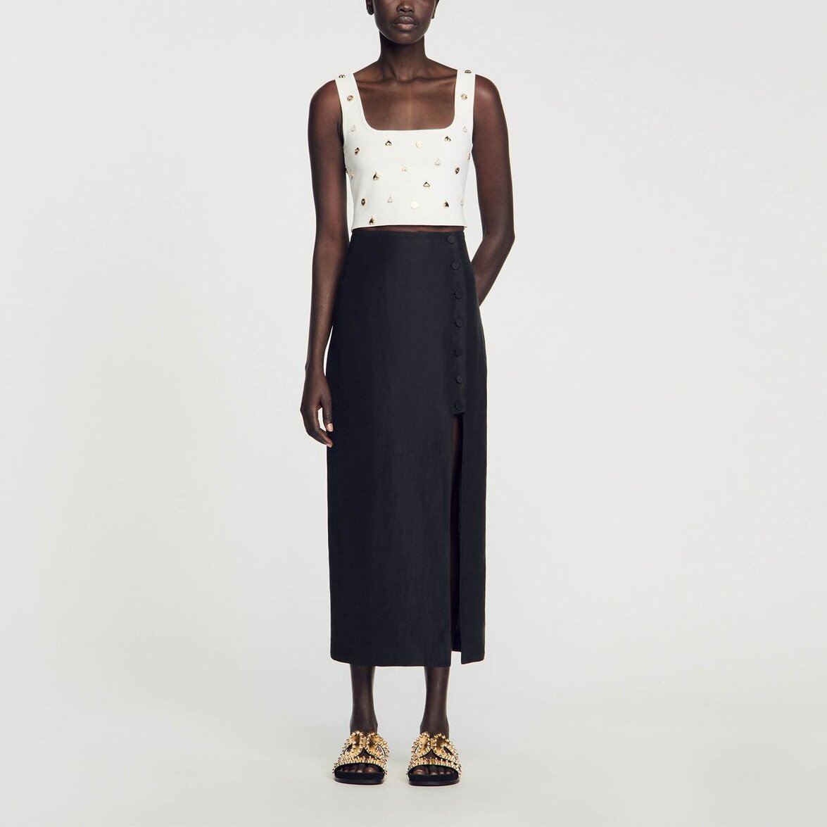 Jupe midi fendue Sandro seconde main