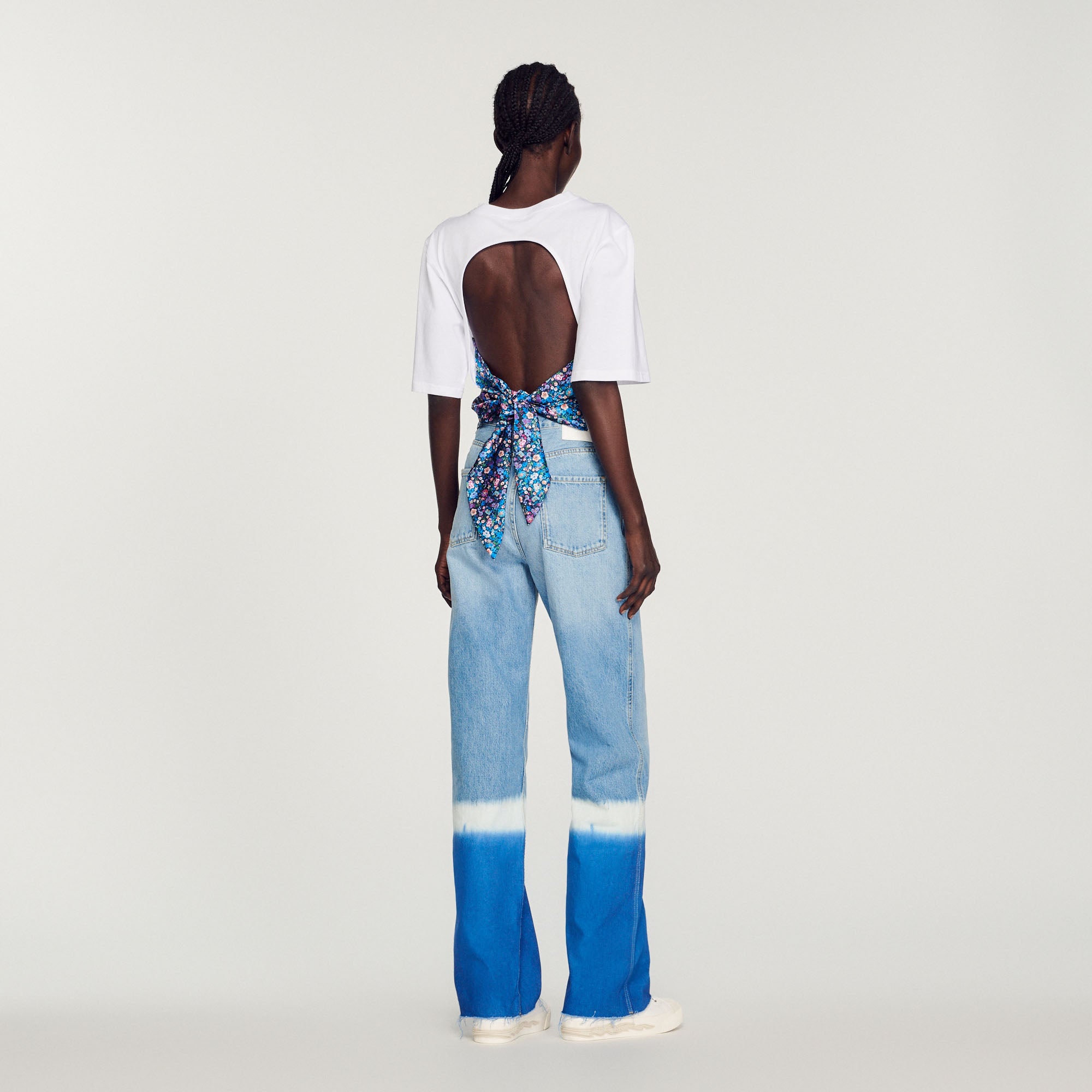 T-shirt foulard ouvert au dos Sandro seconde main