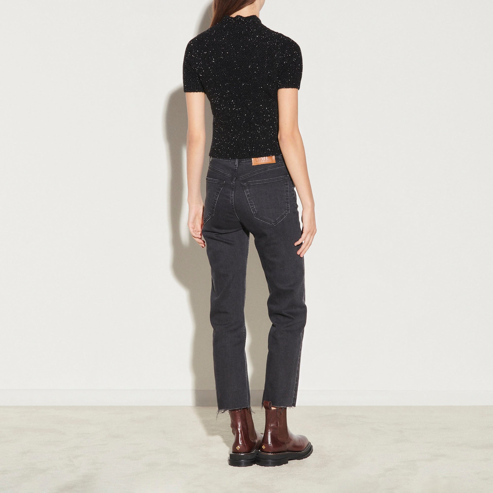 Pull court en Maille fantaisie Sandro seconde main