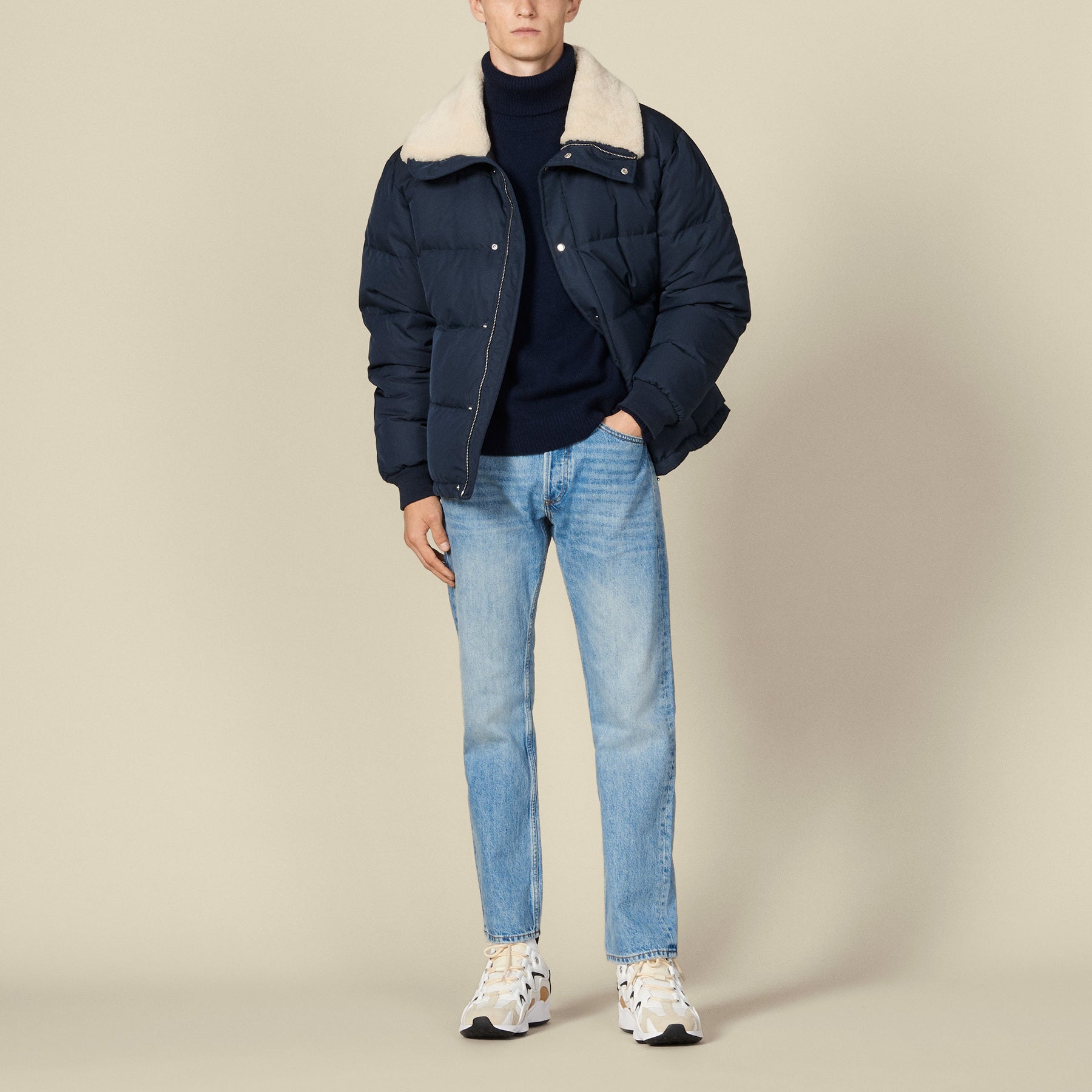 Doudoune à large col fourrure Sandro seconde main