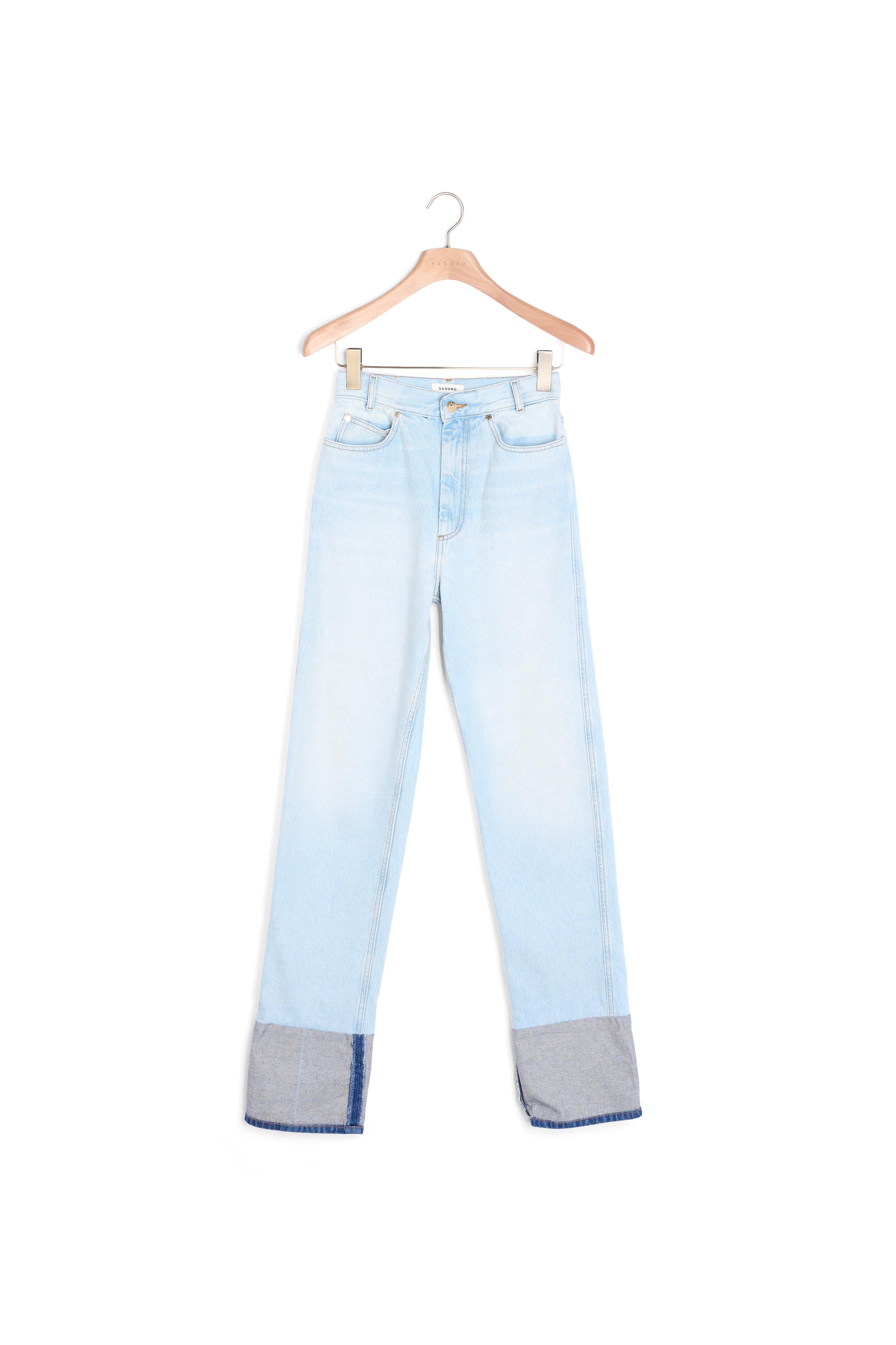 Jean délavé à revers contrasté Sandro seconde main