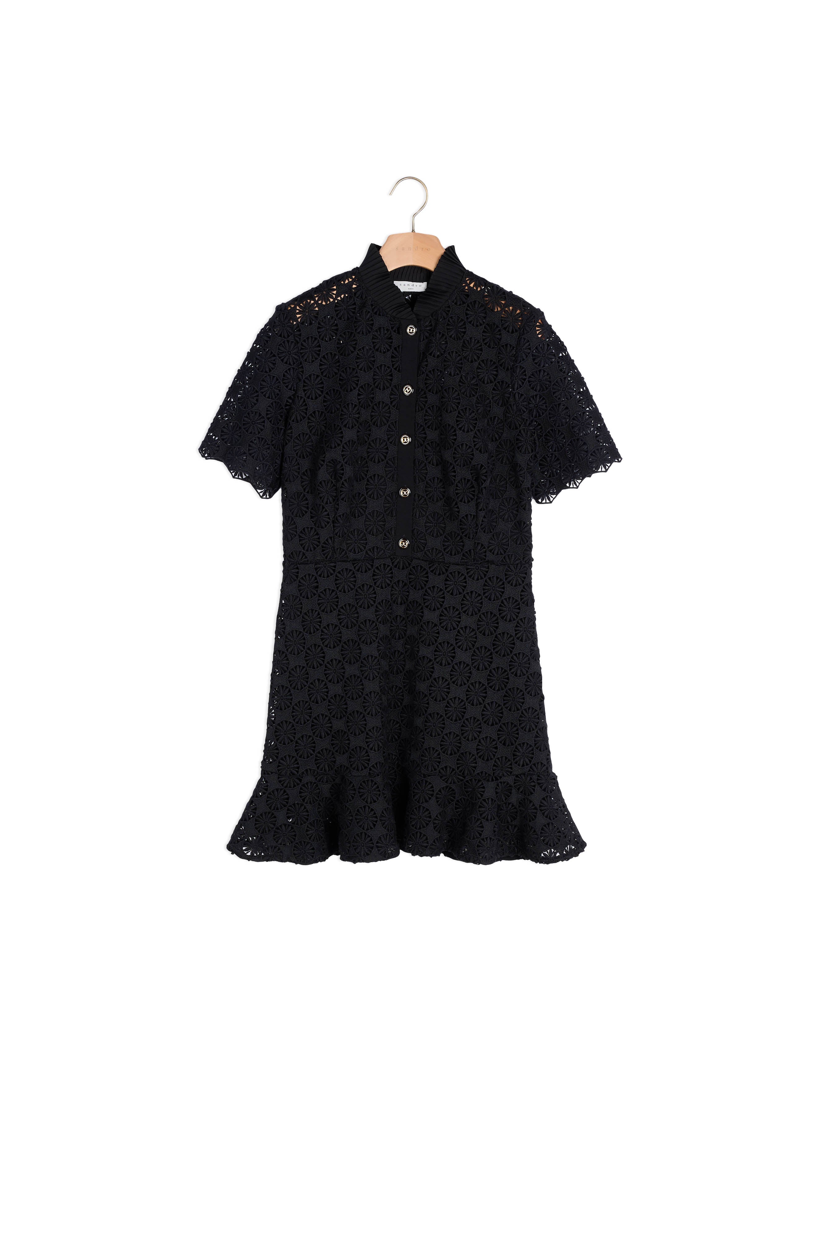 Robe manches courtes en dentelle Sandro seconde main