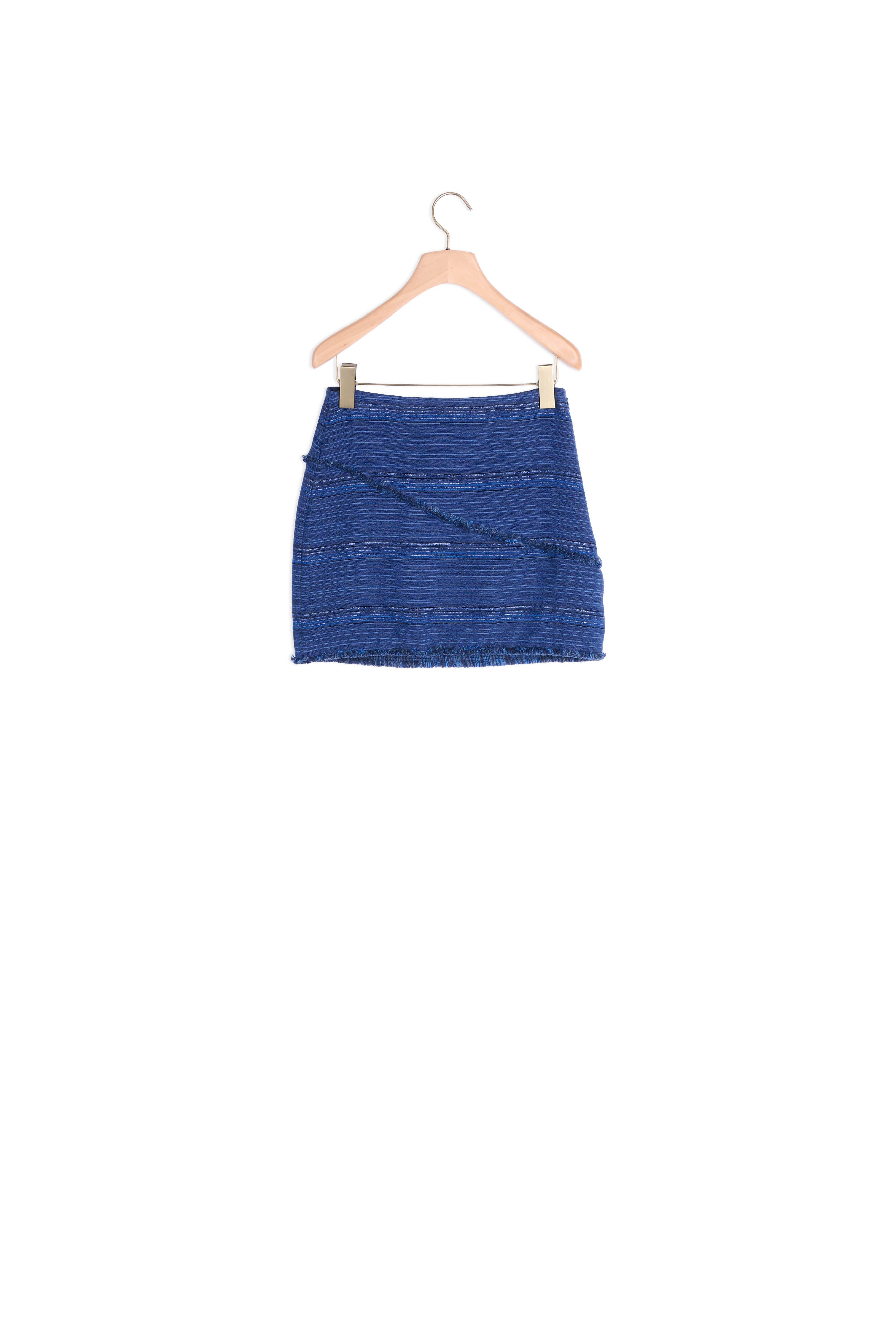 Jupe courte avec surpiqûres effilochées Sandro seconde main