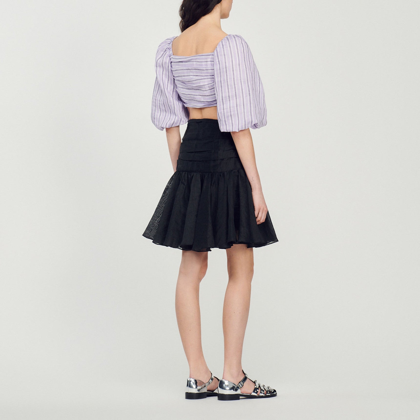 Top court rayé Sandro seconde main