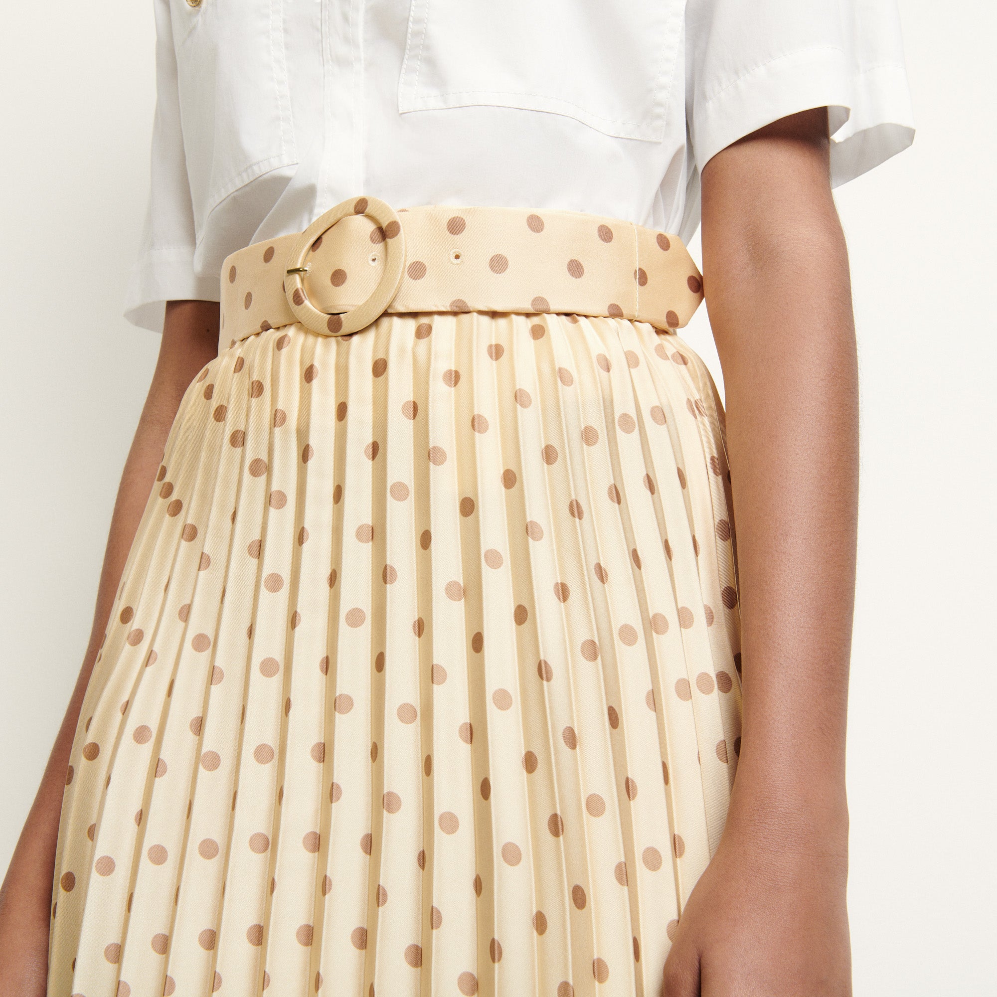 Jupe plissée et imprimée à ceinture Sandro seconde main