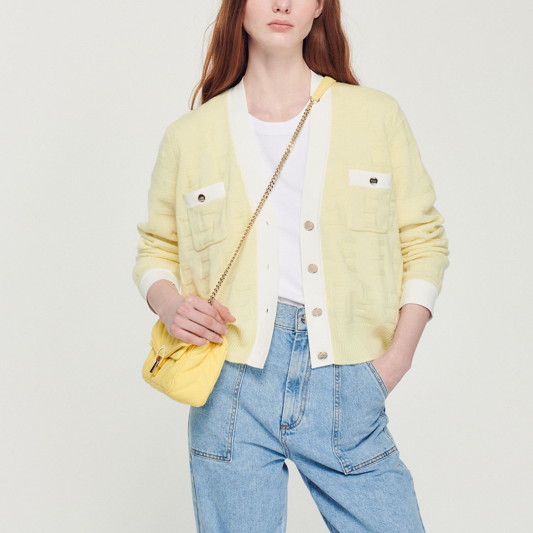 Cardigan bicolore Sandro seconde main