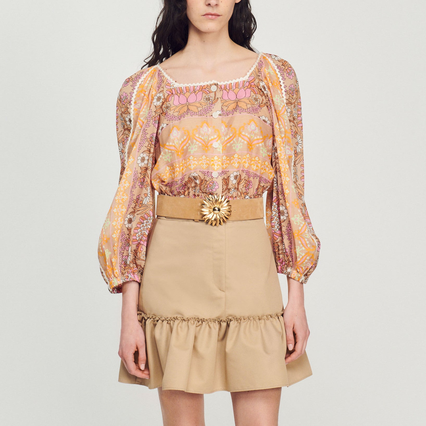 Top court imprimé Sandro seconde main