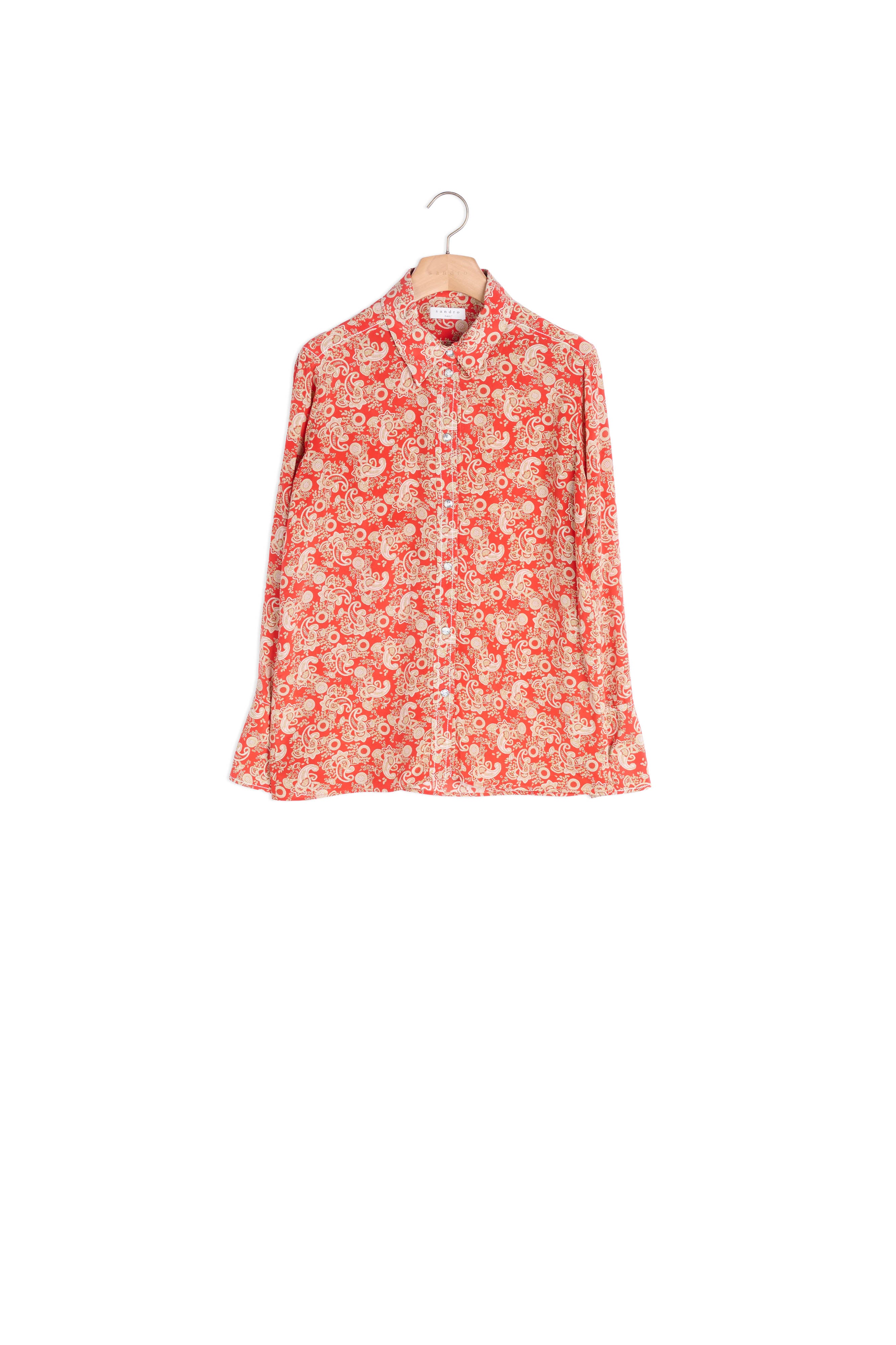 Chemise en soie imprimée Sandro seconde main