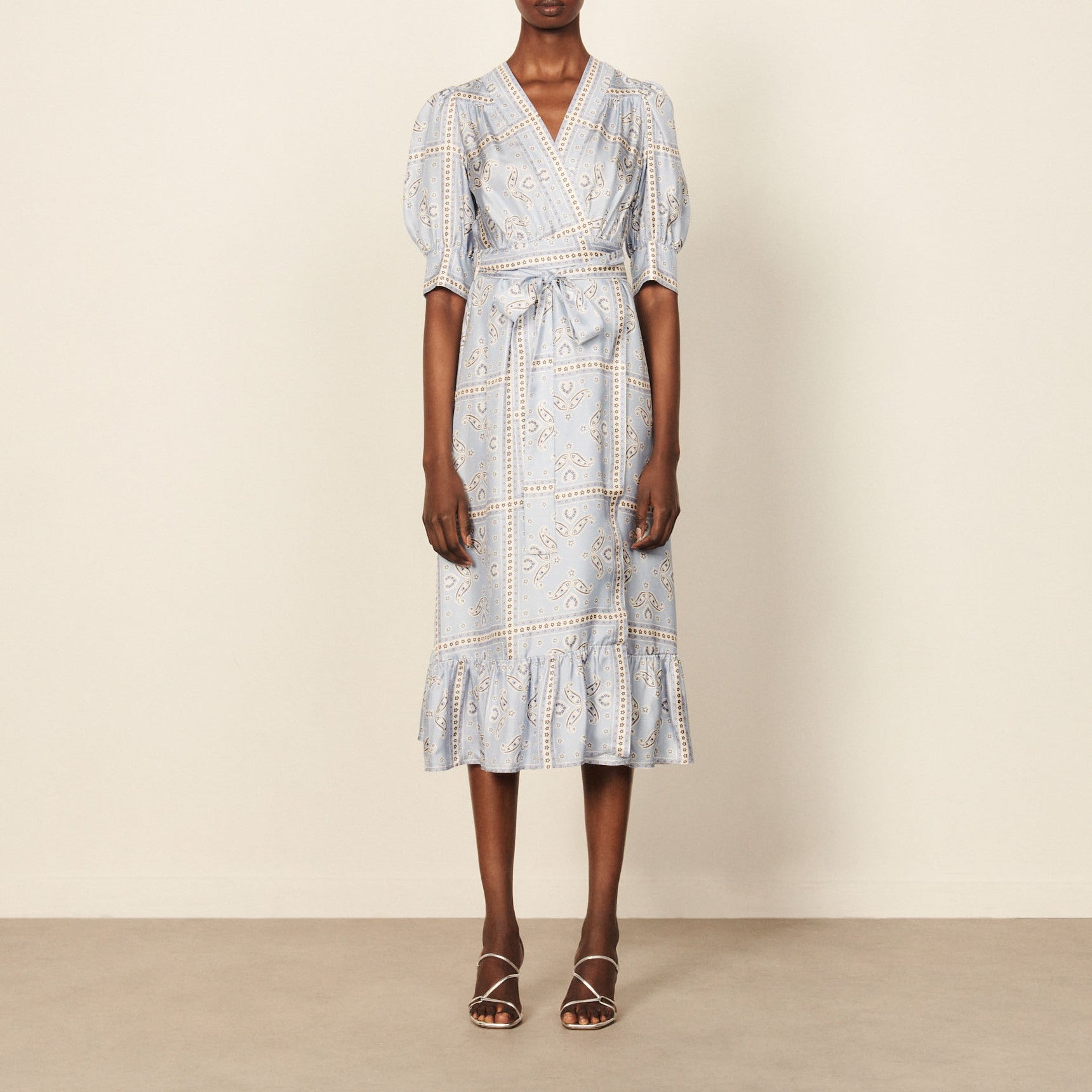 Robe longue portefeuille imprimé bandana Sandro seconde main