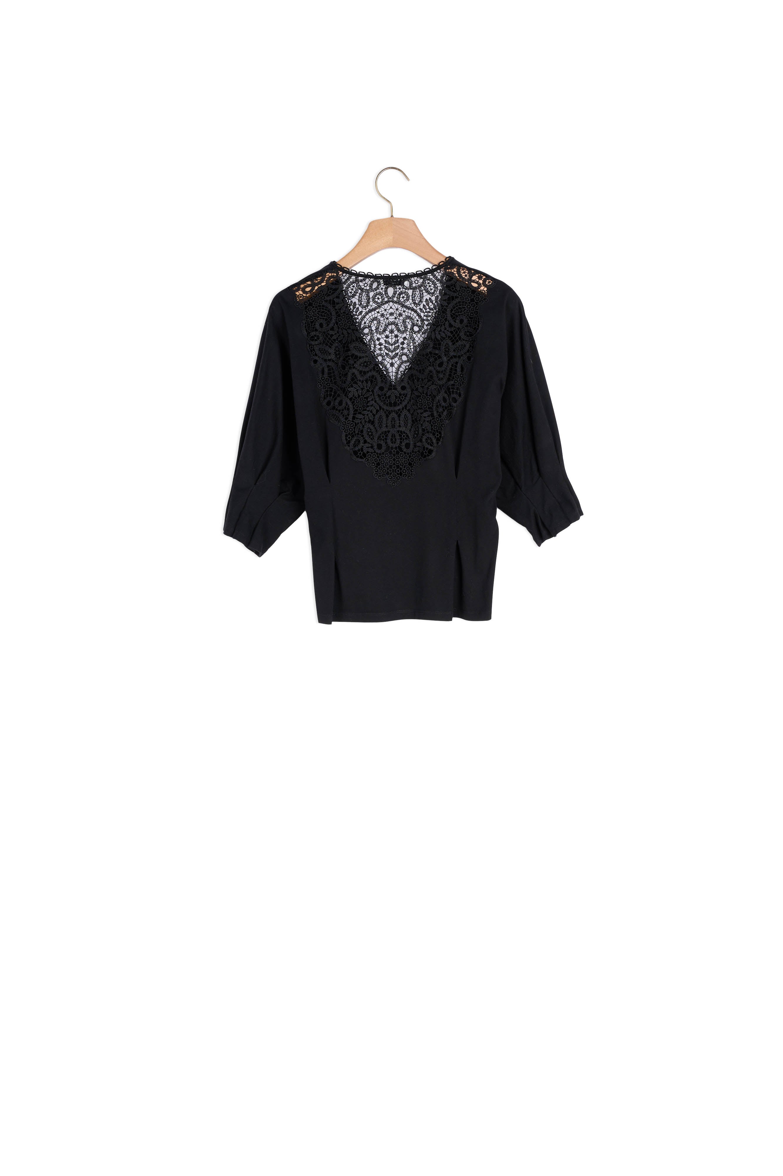 T-shirt avec dos en dentelle Sandro seconde main
