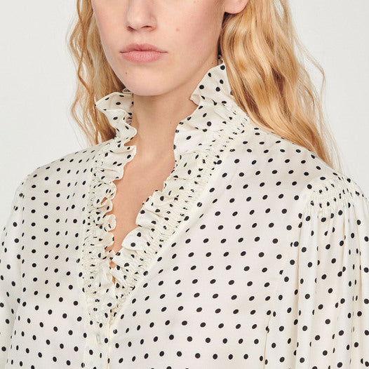 Chemise fluide à imprimé mini pois Sandro seconde main