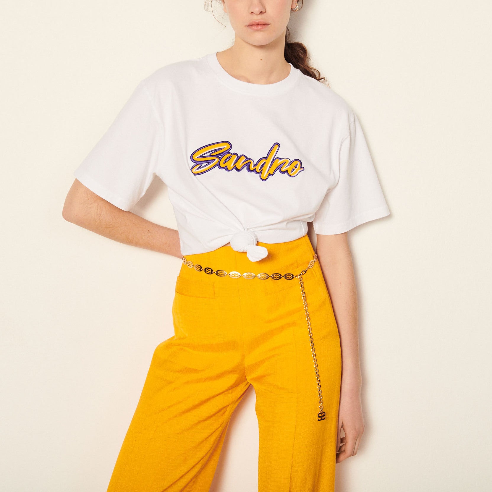 T-shirt brodé Sandro seconde main