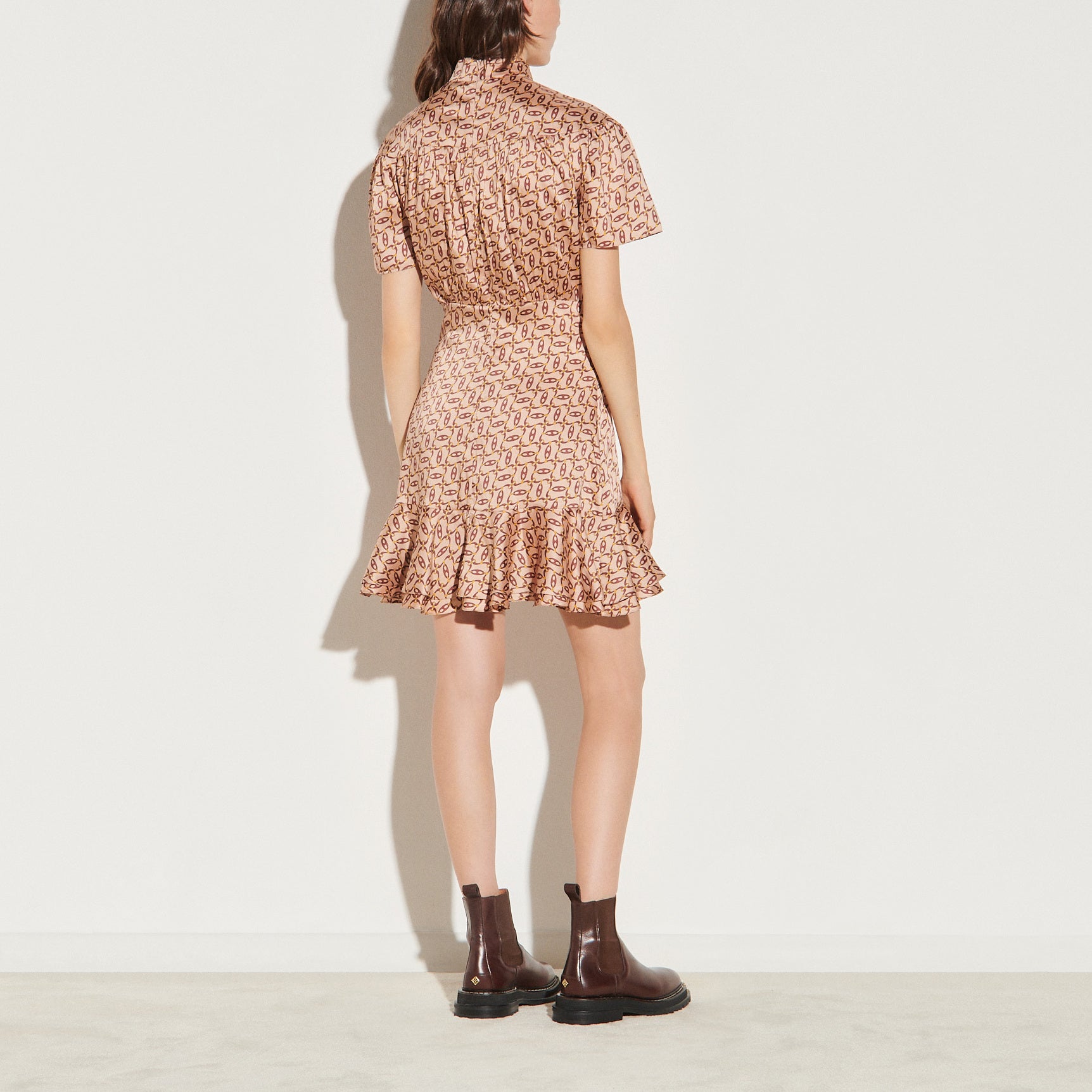 Robe imprimée avec col cravate à nouer Sandro seconde main