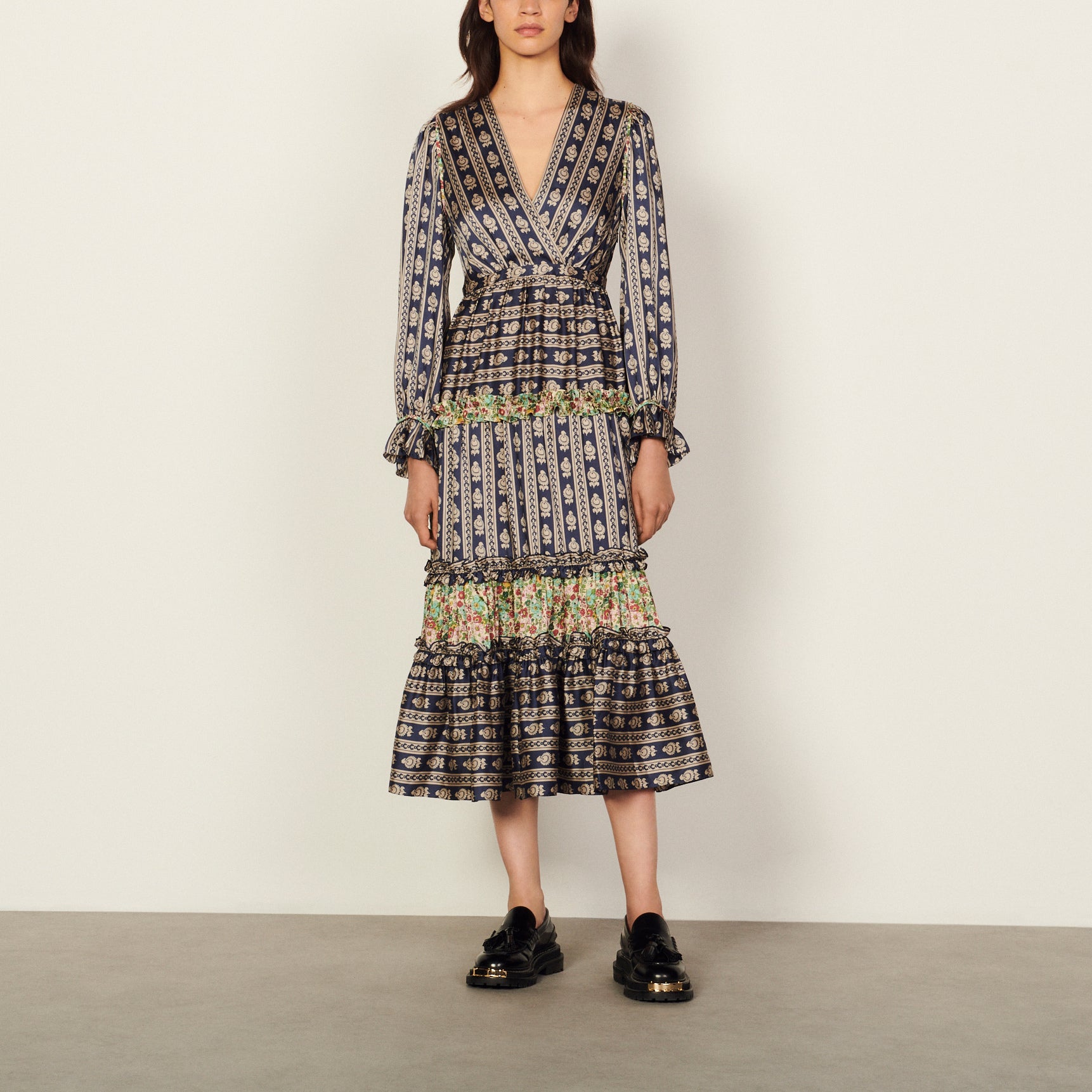 Robe longues en mix imprimés Sandro seconde main