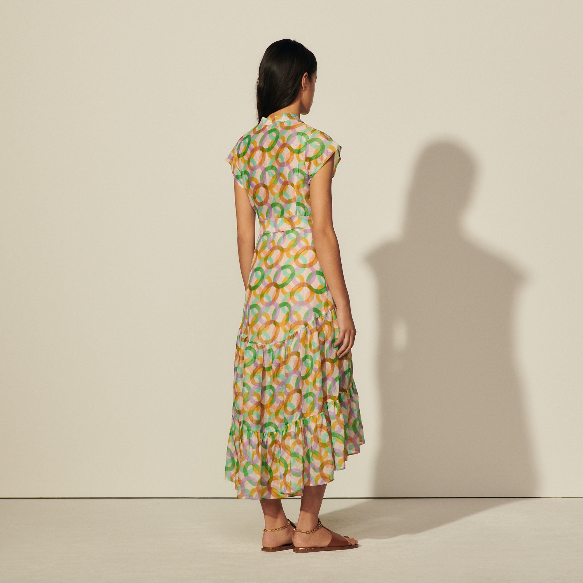 Robe longue sans manches imprimée Sandro seconde main