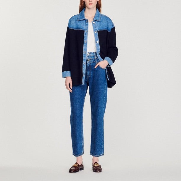 Cardi-coat bi-matière esprit Veste Sandro seconde main