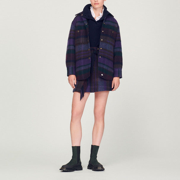 Manteau surChemise à carreaux Sandro seconde main