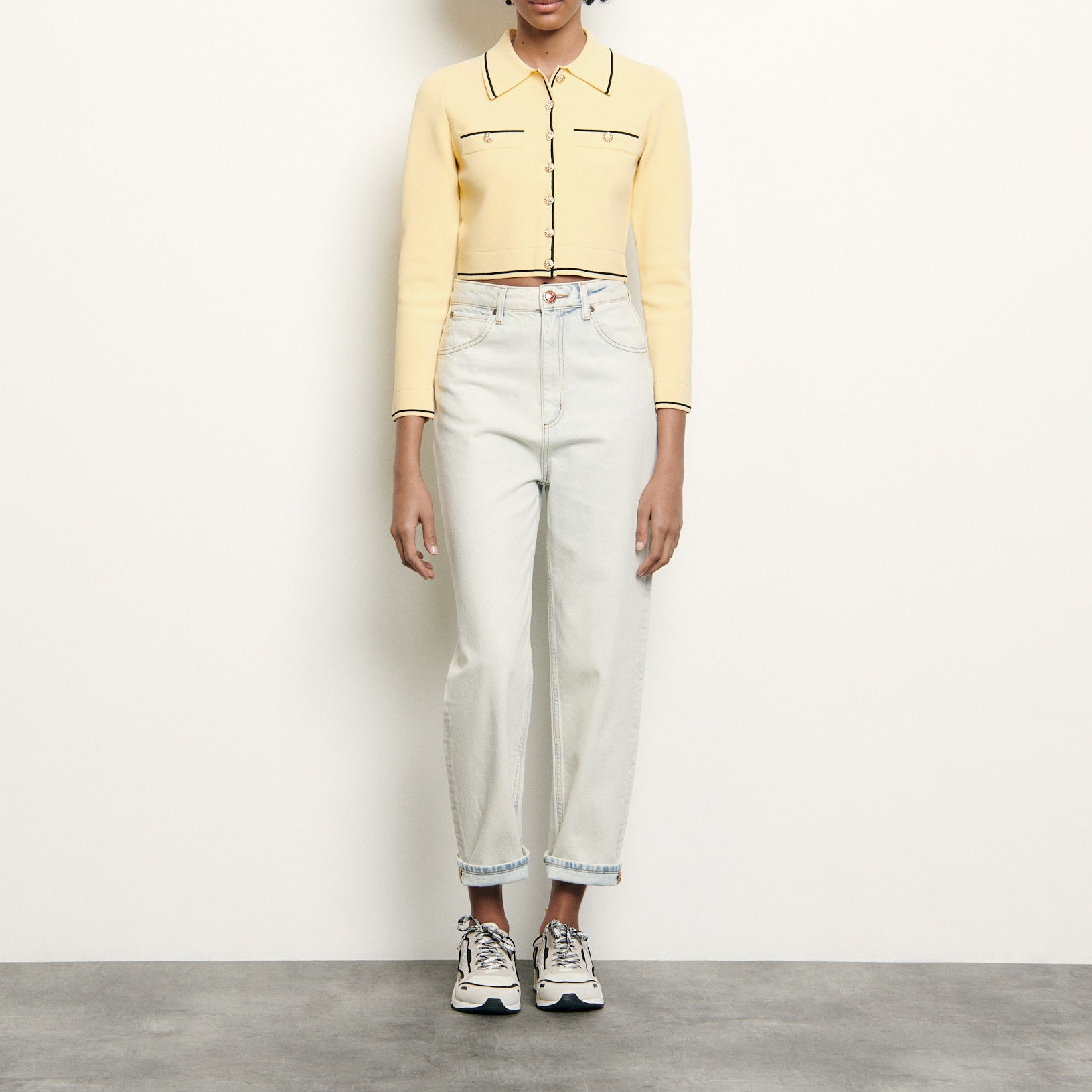 Cardigan court à col Chemise Sandro seconde main