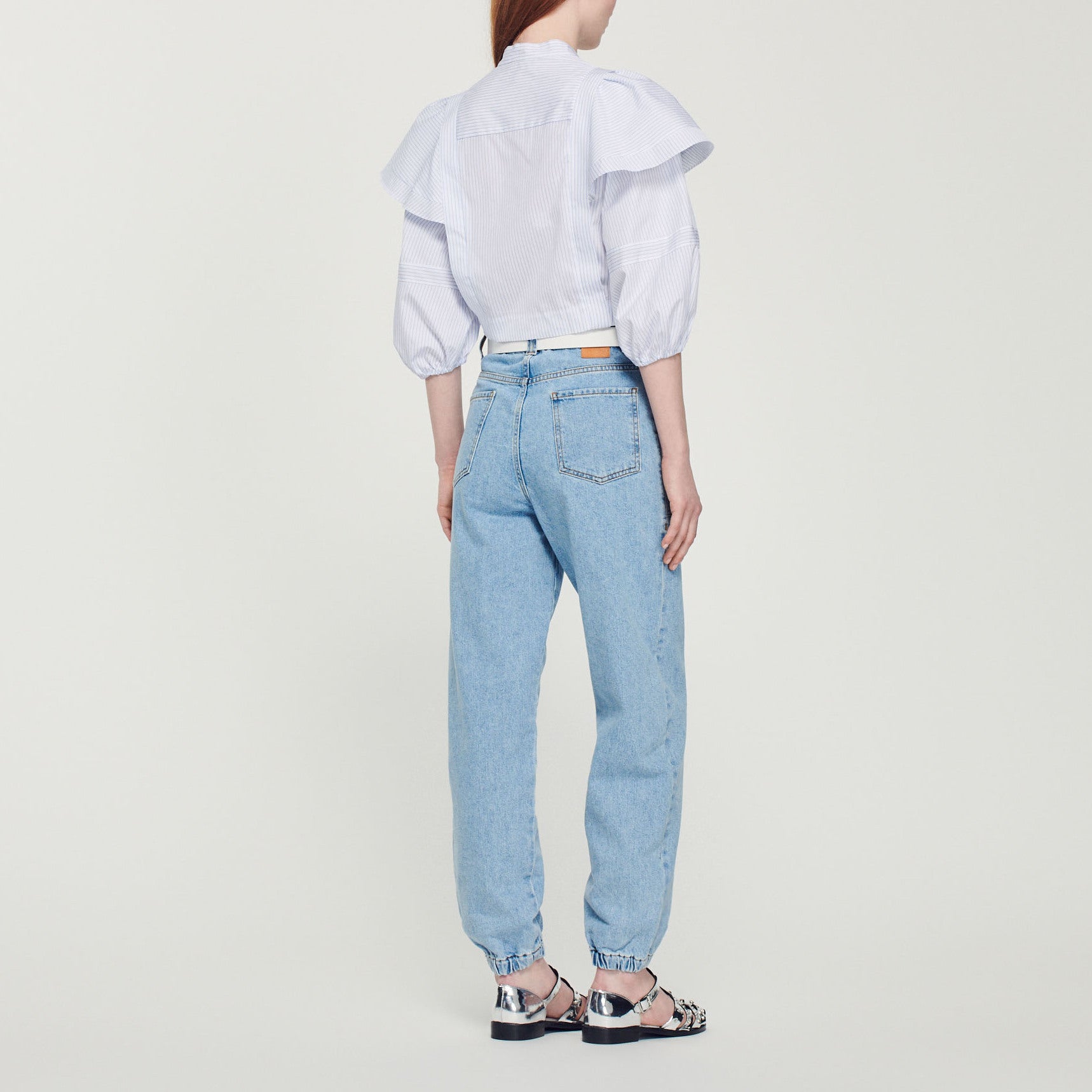 Chemise courte à rayures Sandro seconde main