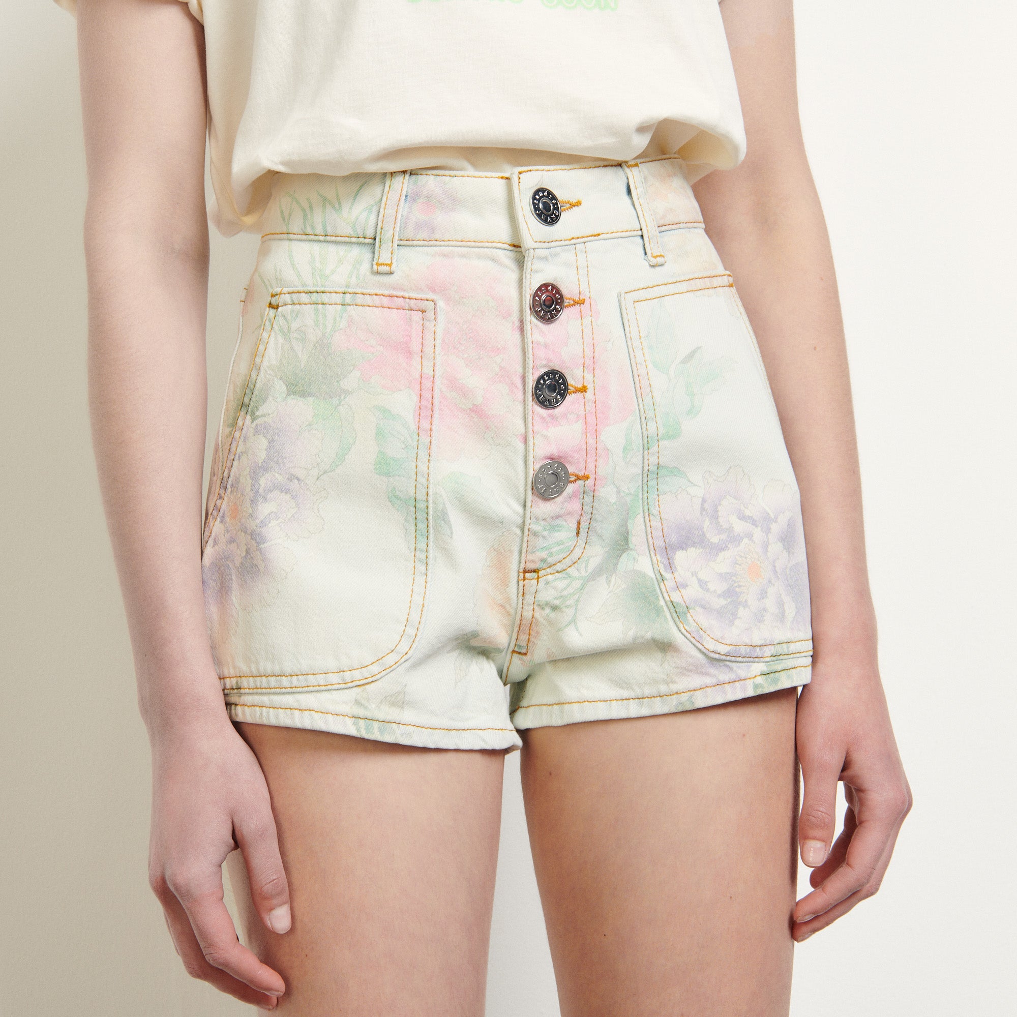 Short en jean imprimé Sandro seconde main