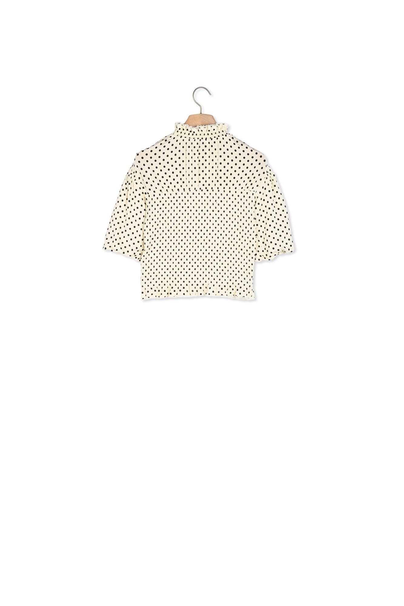 Tee-shirt smocké à pois Sandro seconde main