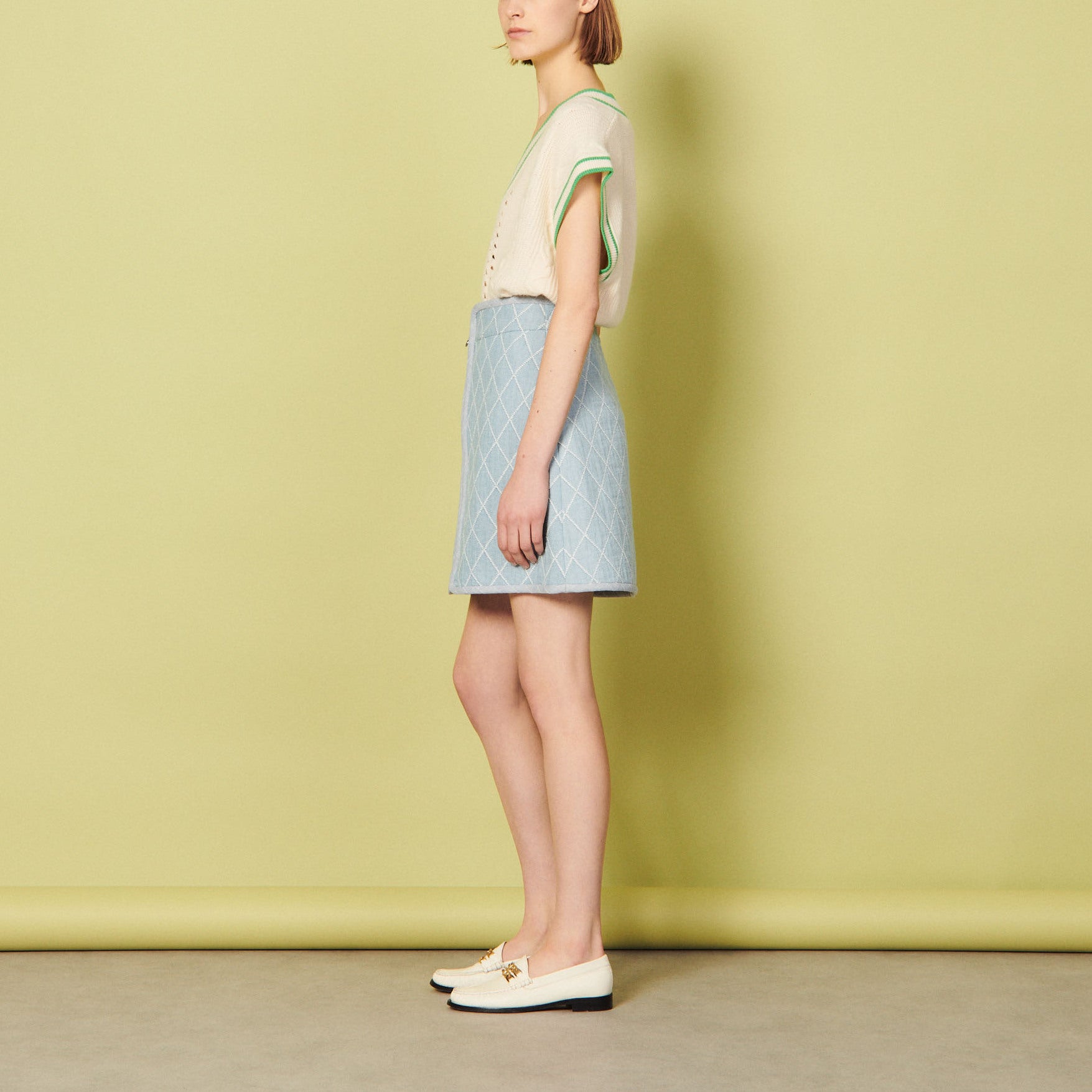 Jupe courte à surpiqures Sandro seconde main