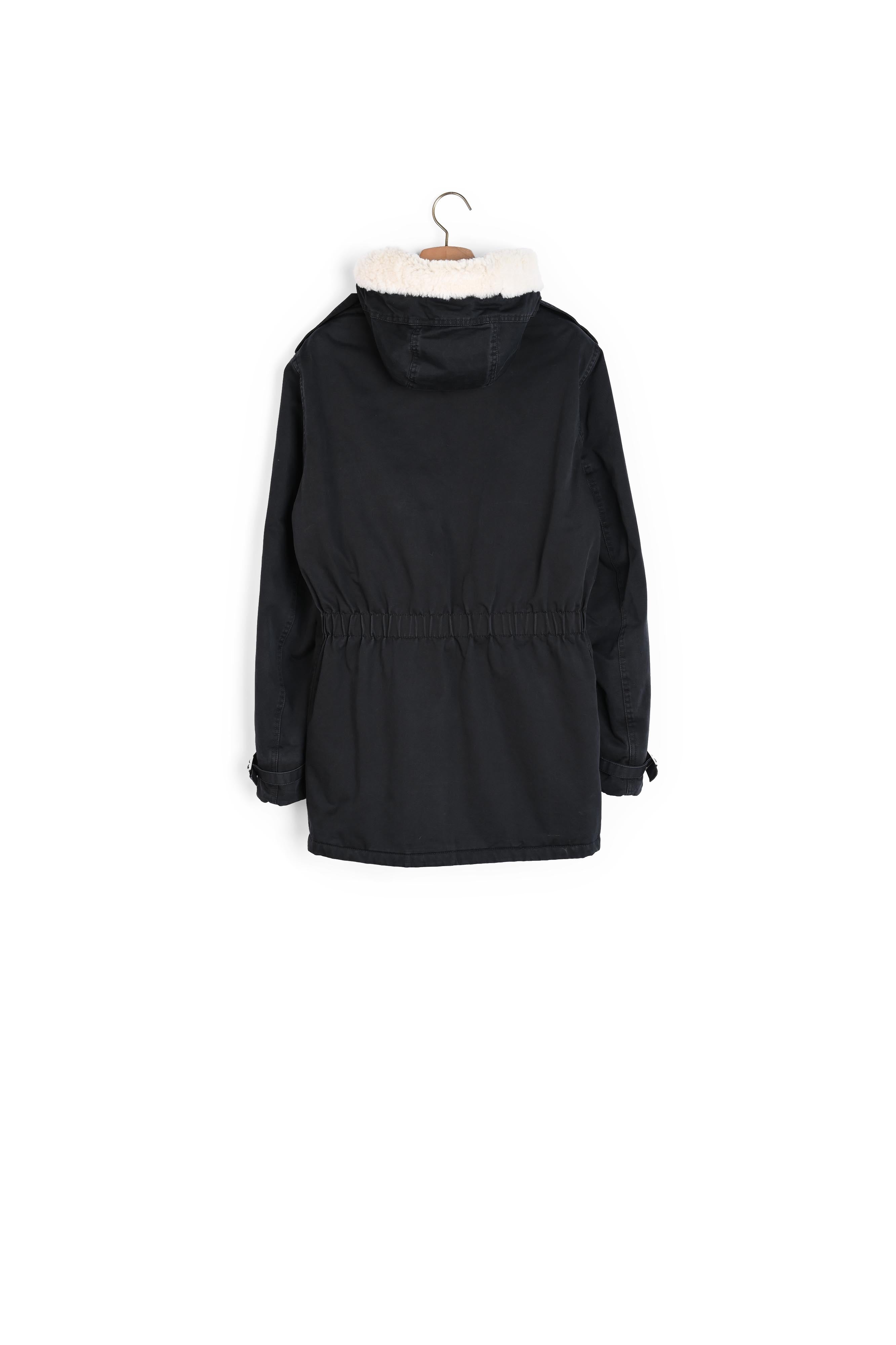 Manteau à capuche fourrée mouton Sandro seconde main