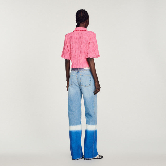 Chemise courte smockée Sandro seconde main