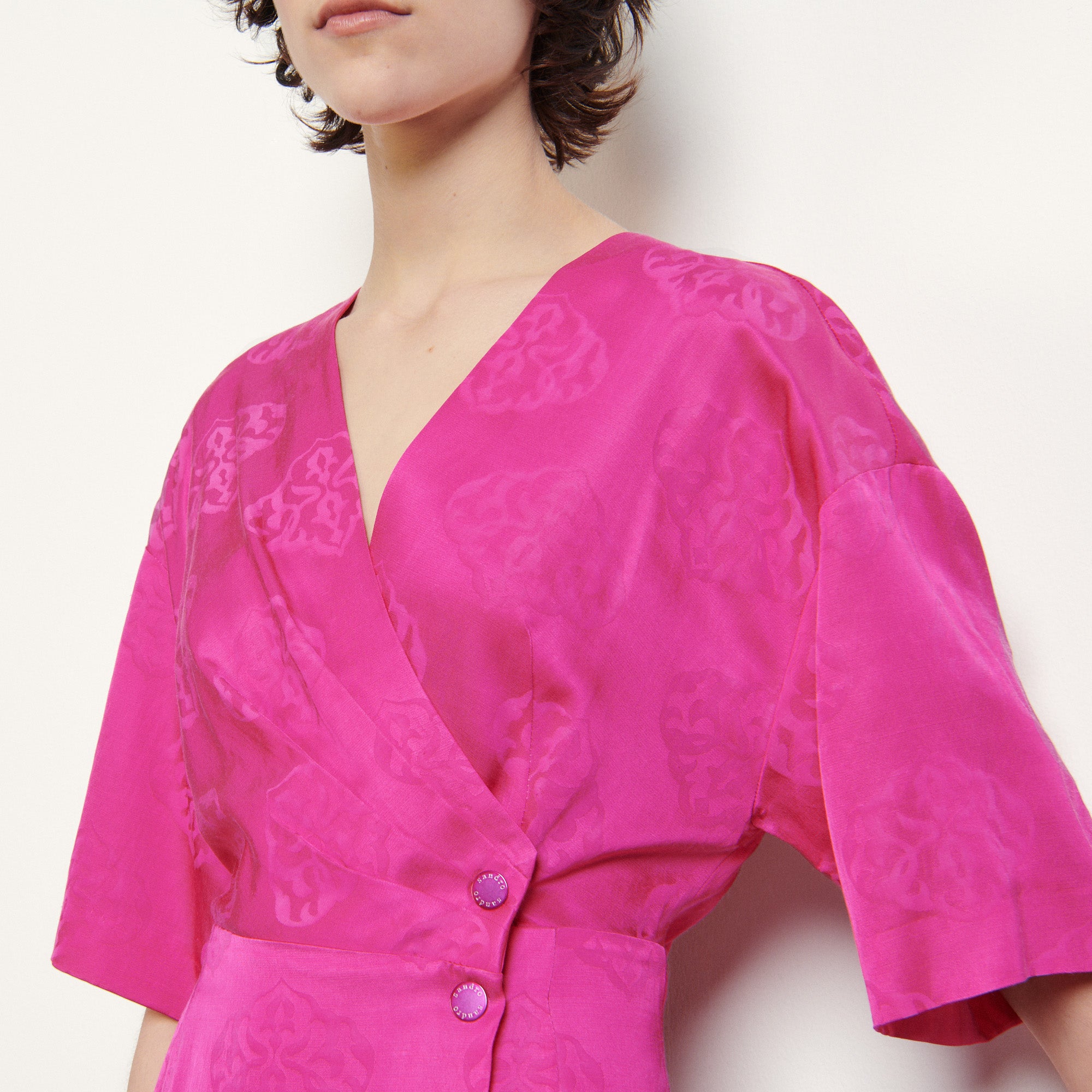 Robe portefeuille en jacquard Sandro seconde main