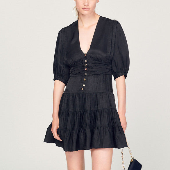 Robe volantée à manches courtes Sandro seconde main