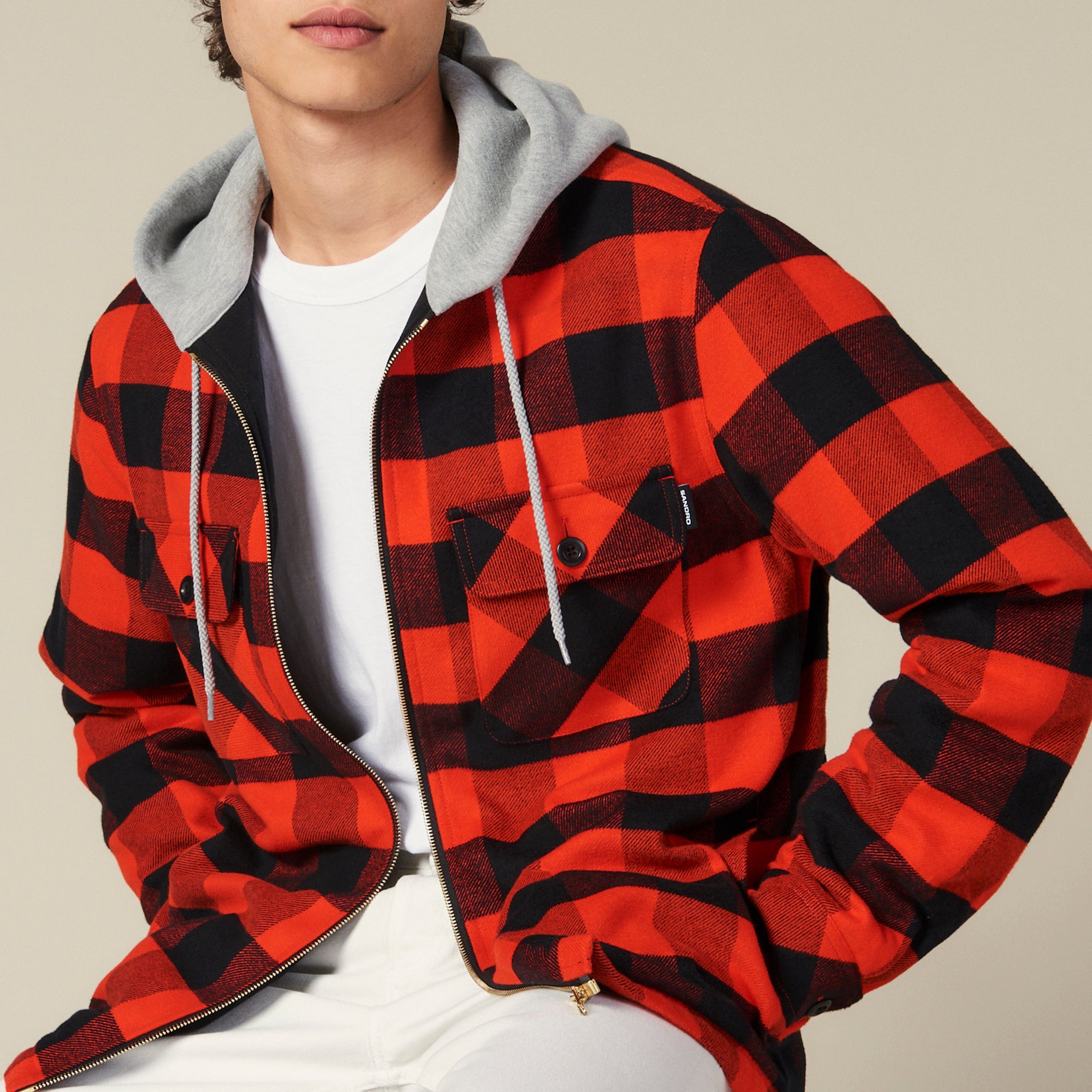 Surchemise à carreaux avec capuche Sandro seconde main