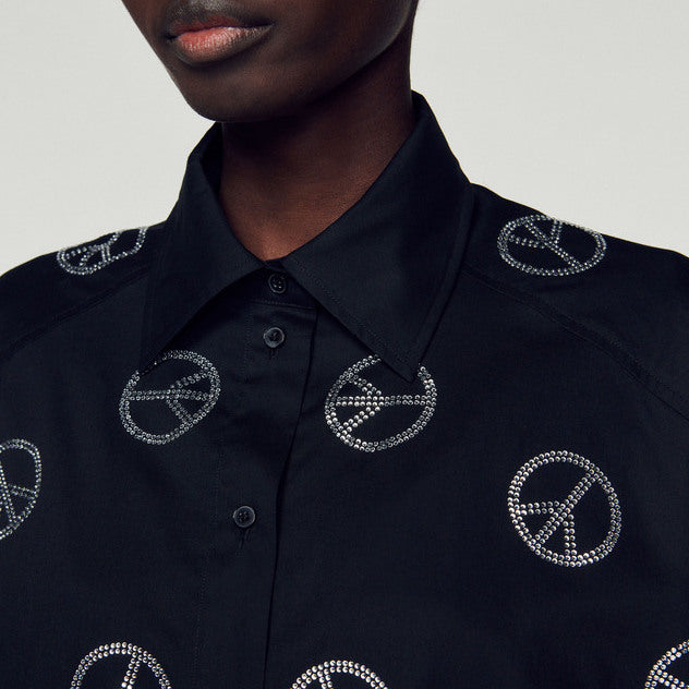 Chemise en popeline peace and love Sandro seconde main