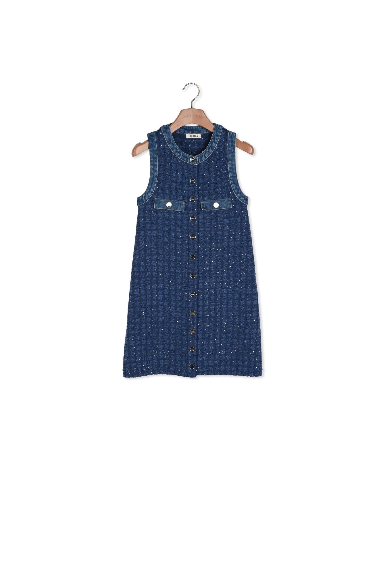 Robe courte trapèze en tweed Sandro seconde main