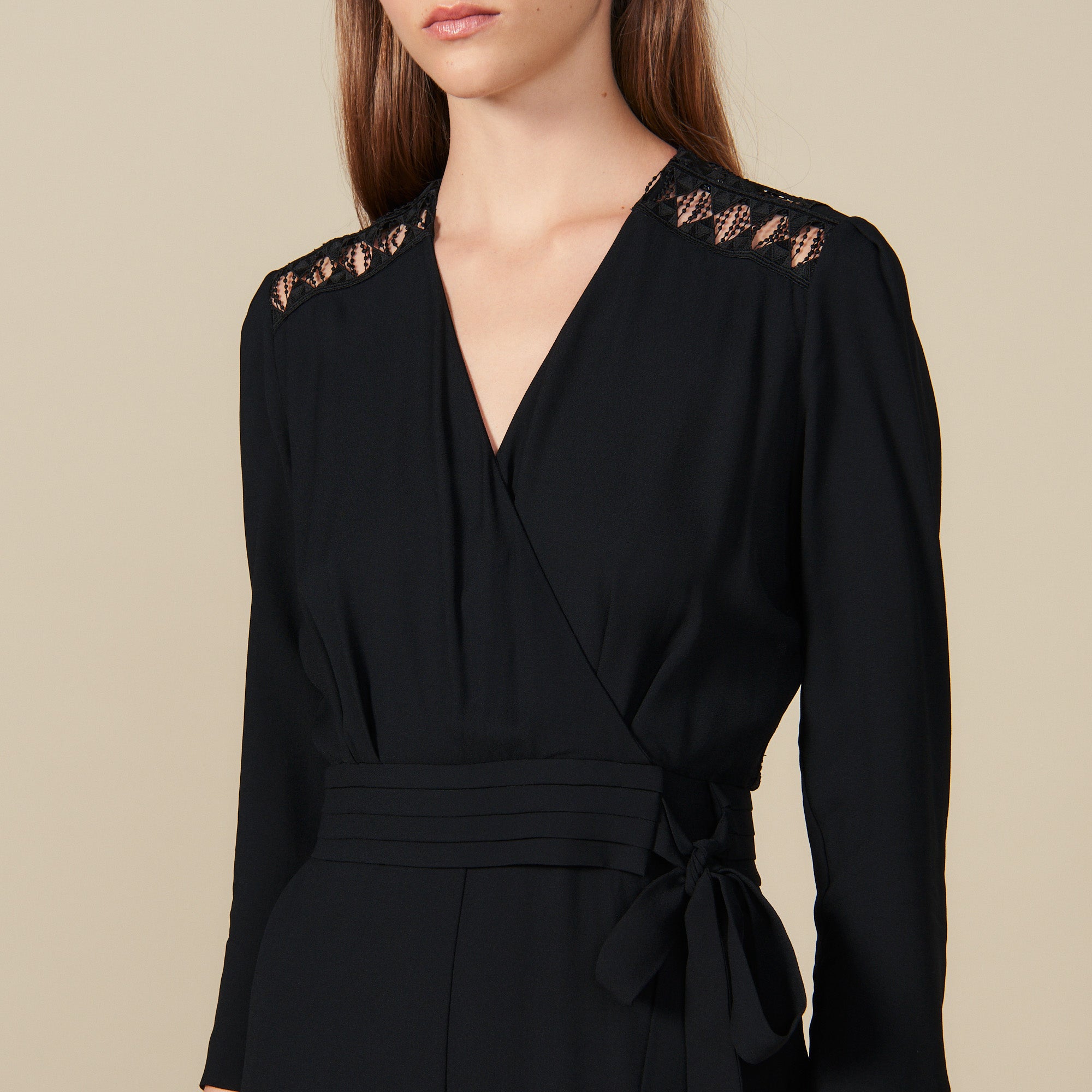 Combinaison Pantalon cache-cœur Sandro seconde main