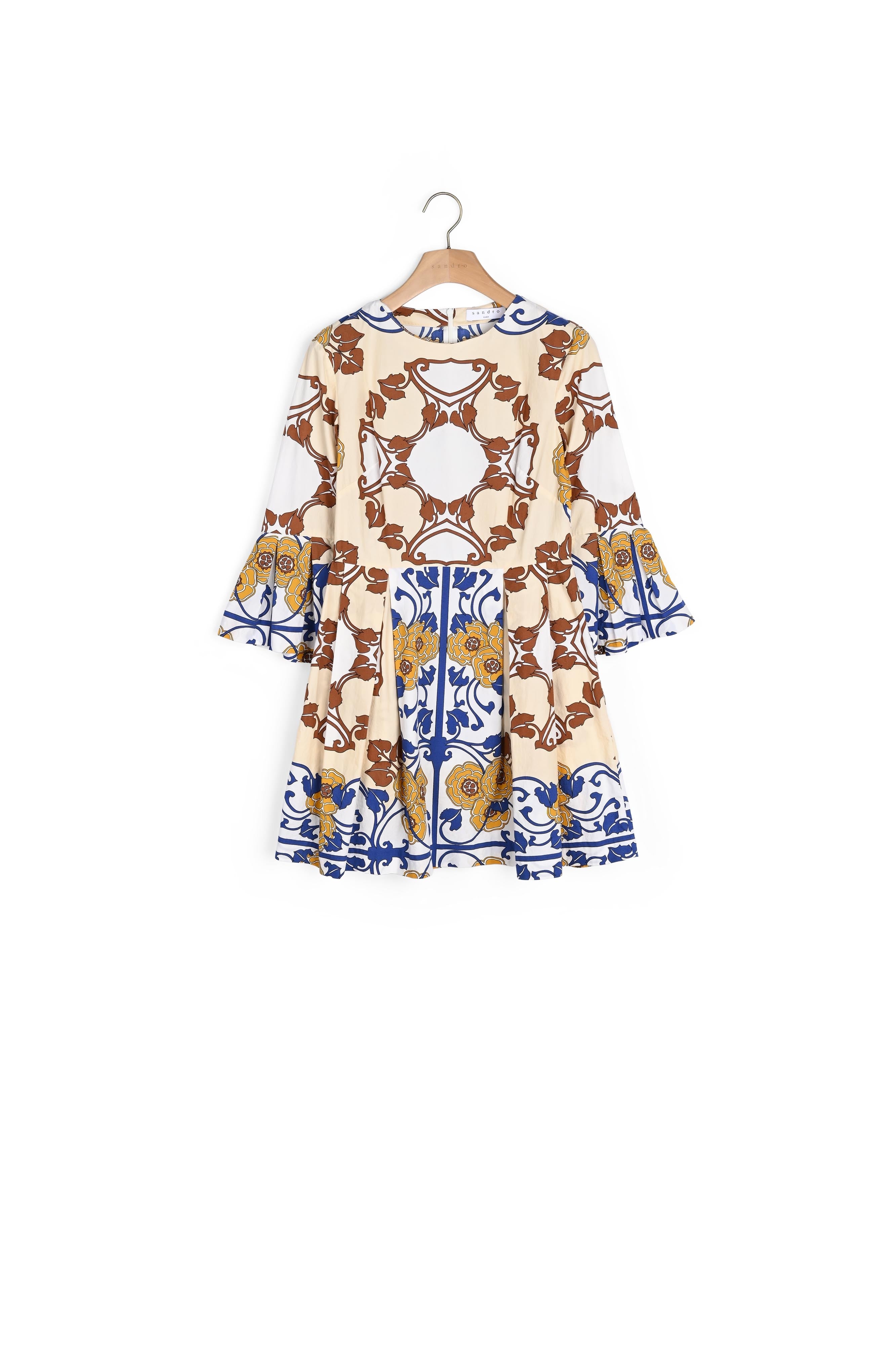 Robe en coton imprimée plissée Sandro seconde main