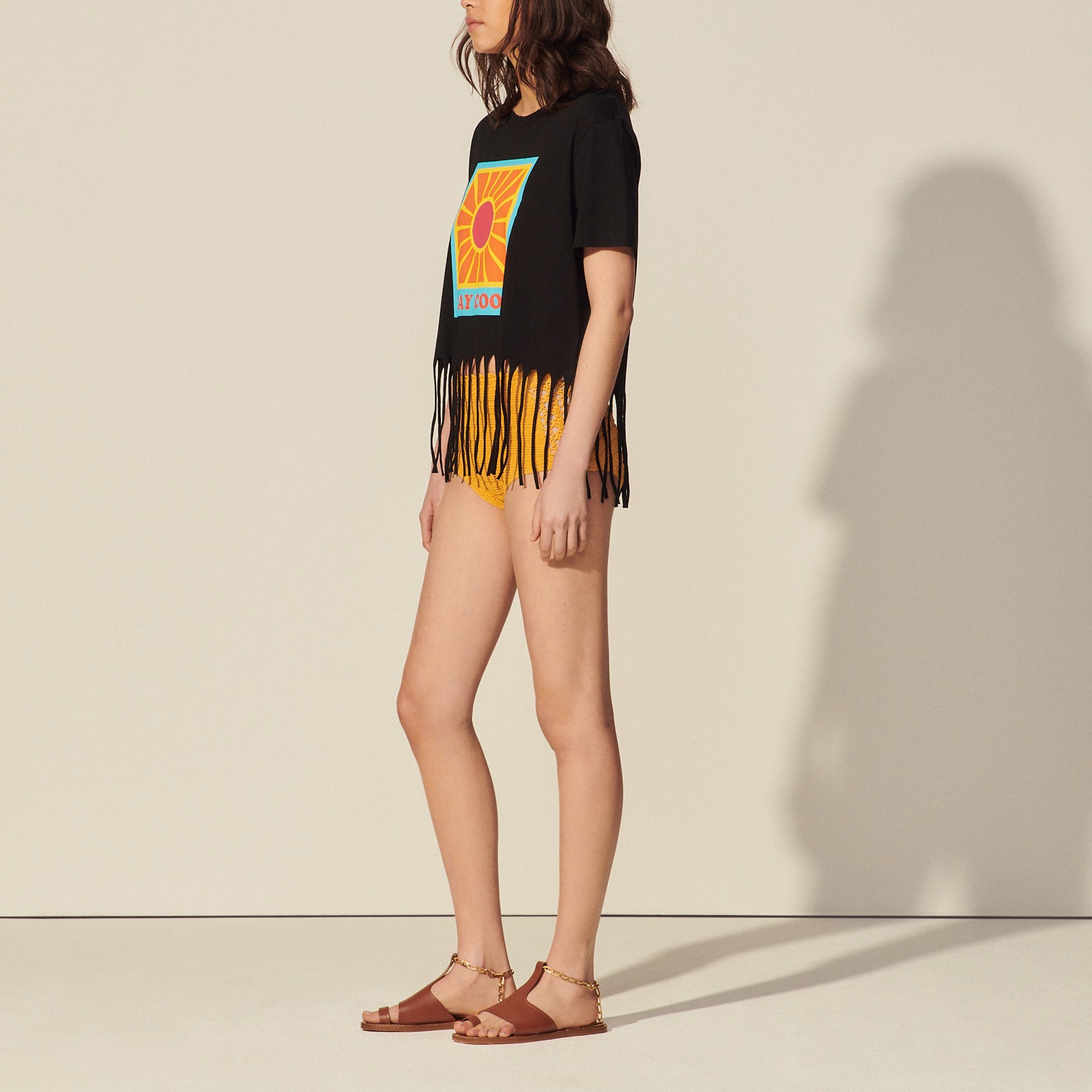 T-shirt à franges Sandro seconde main