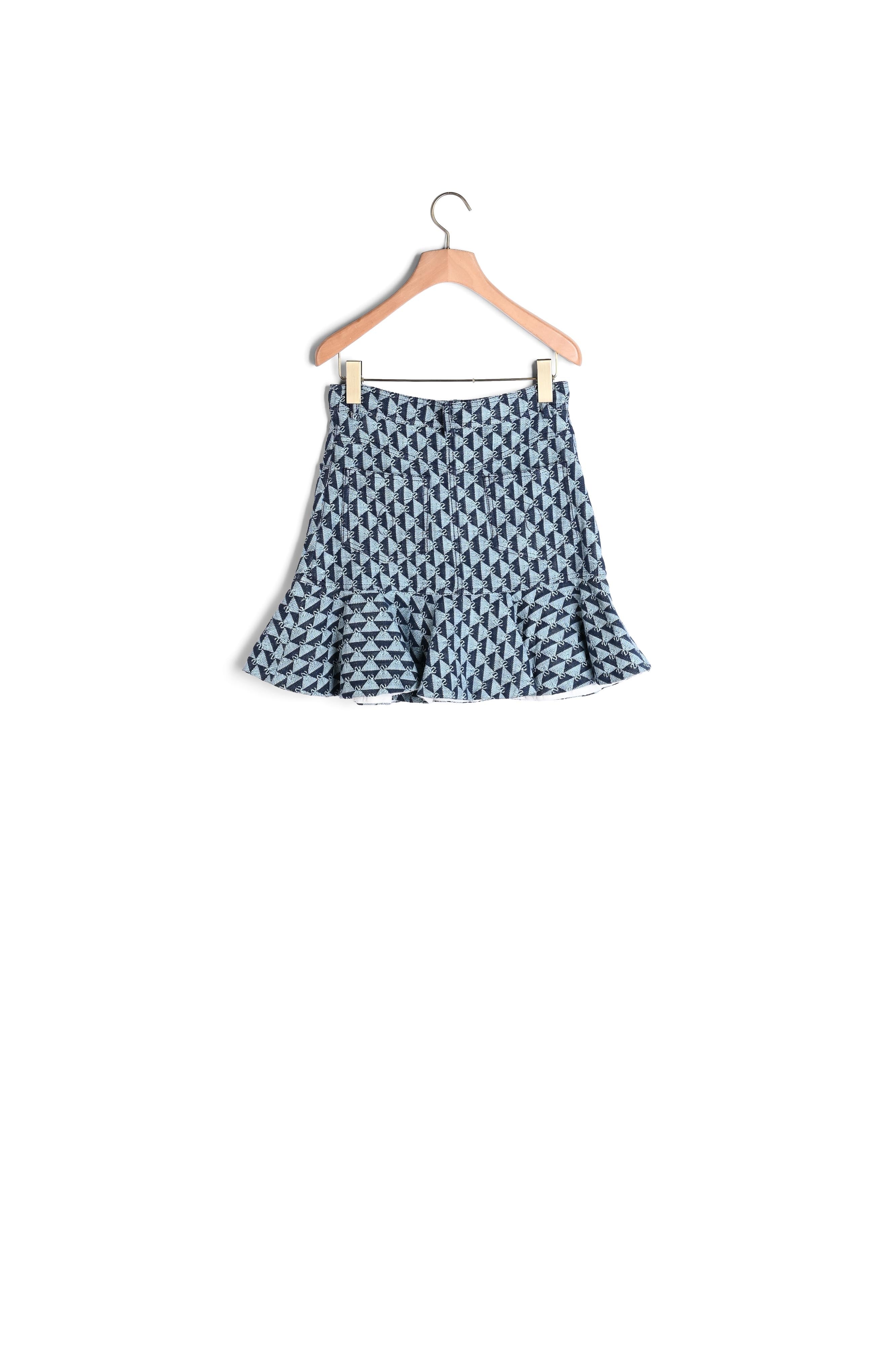 Jupe courte en monogramme denim Sandro seconde main