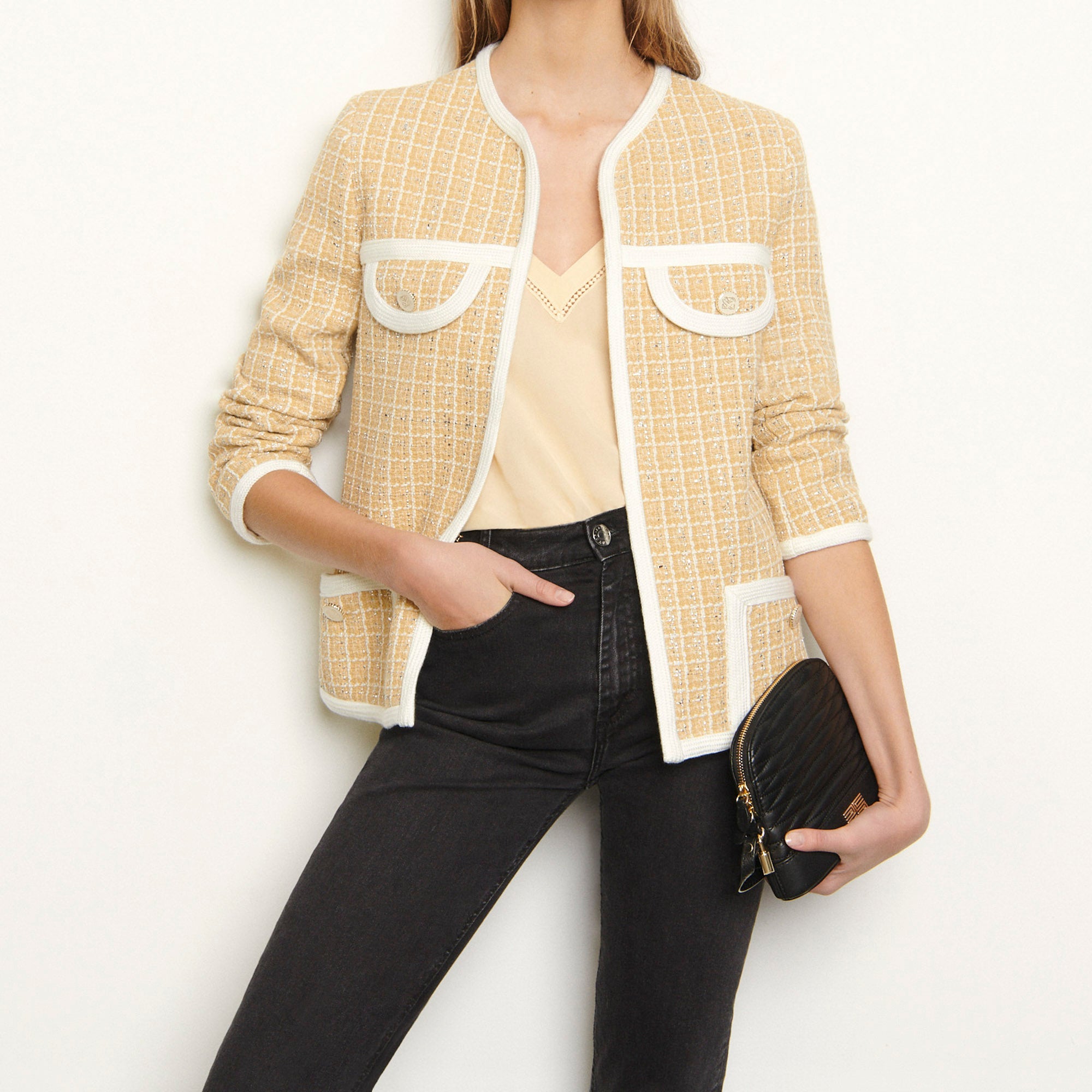 Veste tailleur en tweed fantaisie Sandro seconde main
