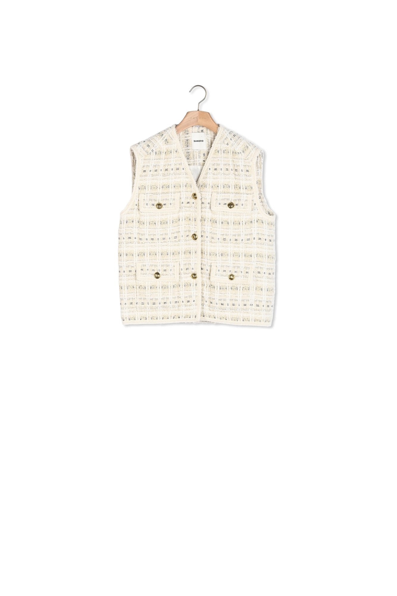 Veste sans manches en tweed Sandro seconde main