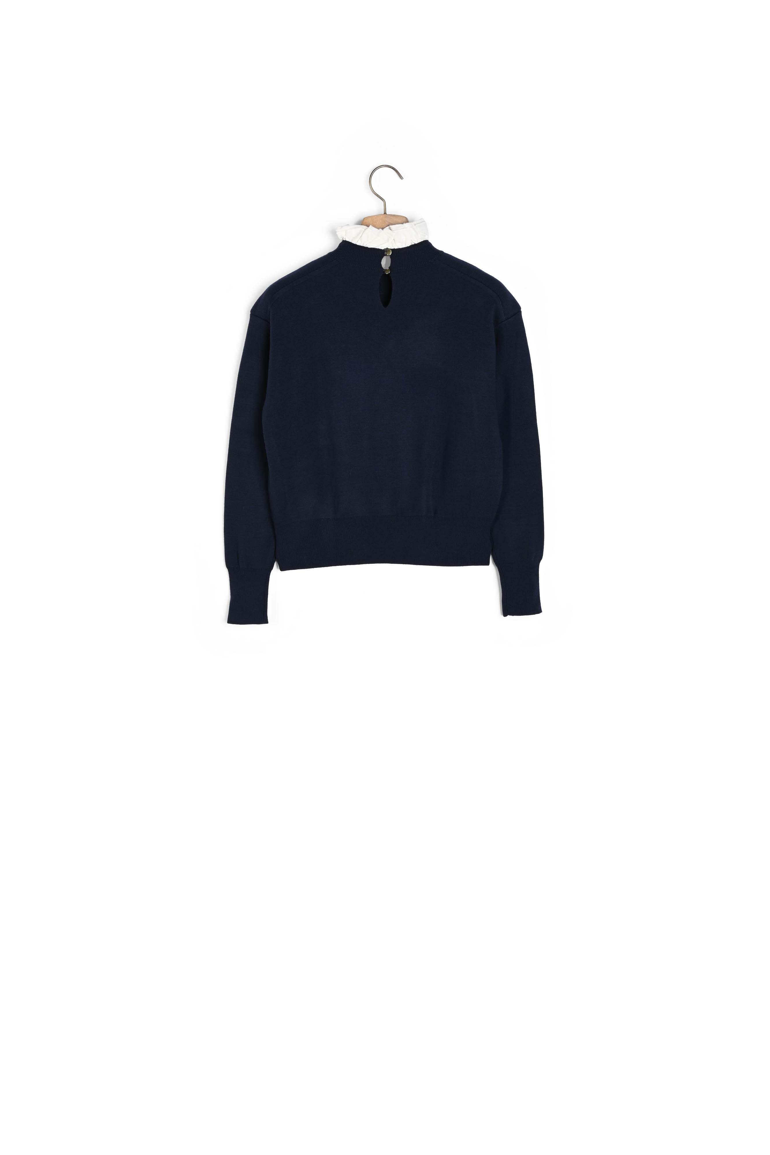 Pull à col volanté contrasté Sandro seconde main